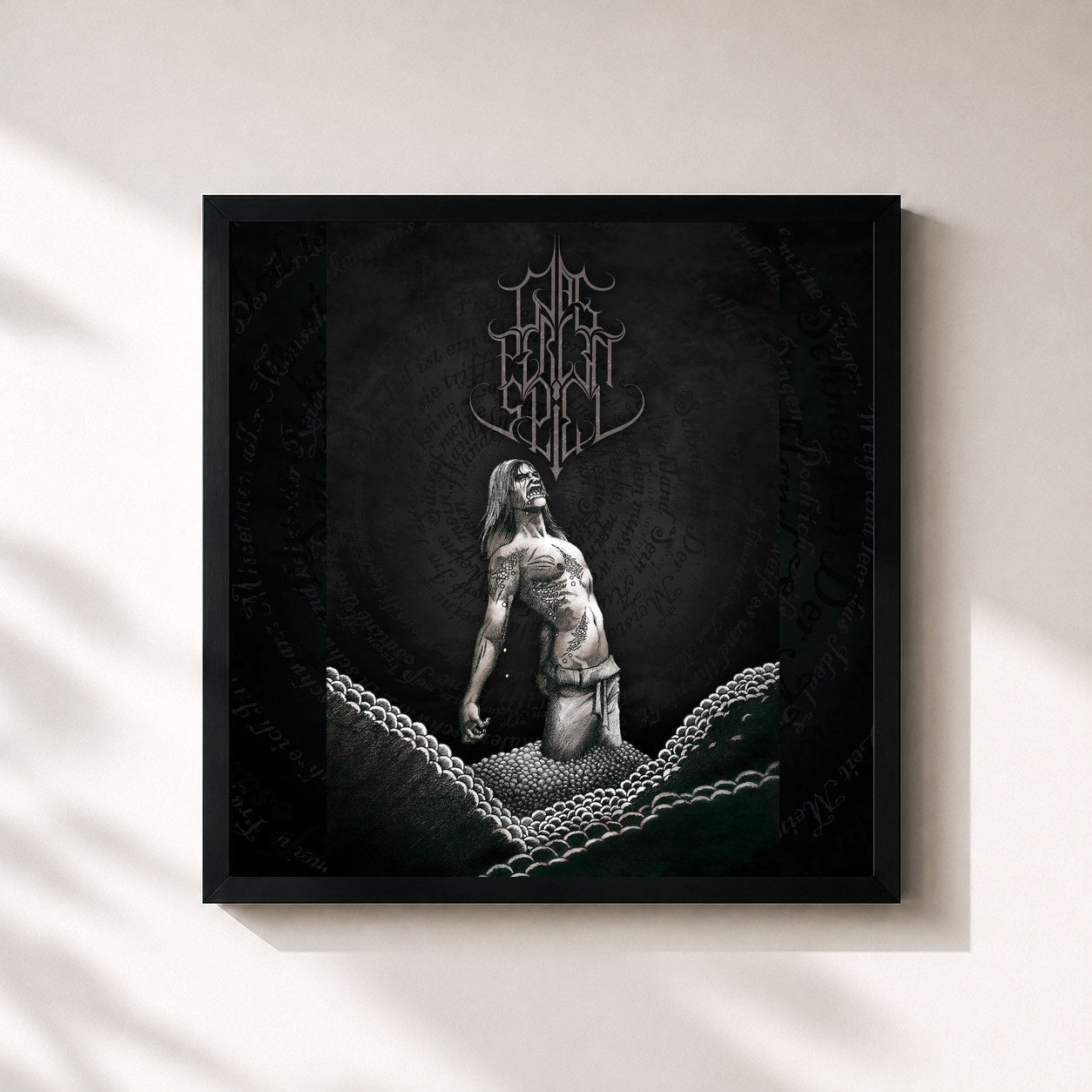 #noir Tableau carré de l'album Post Kastaliam de Glasperlenspiel, cadre noir 32x32 cm