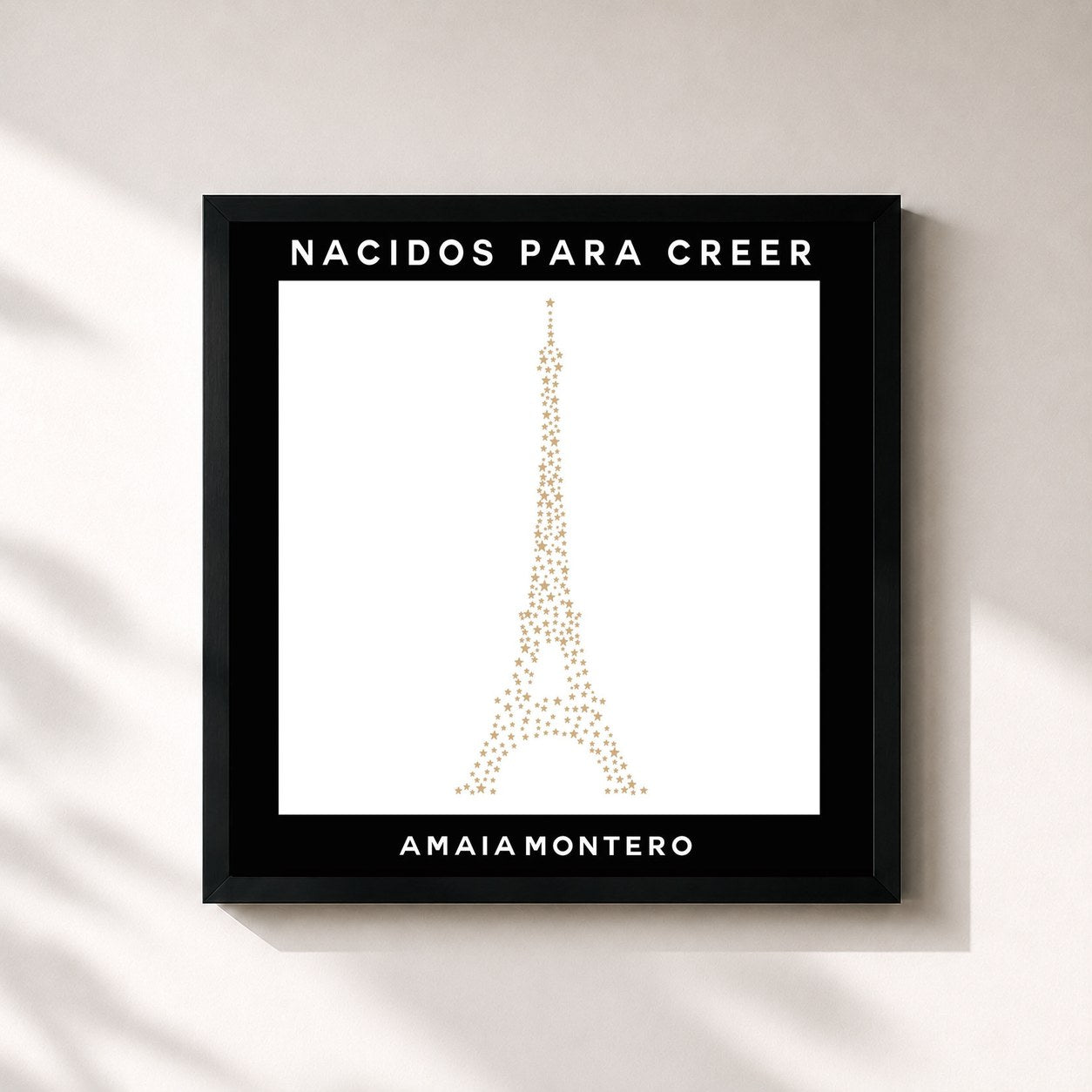 #noir Tableau carré de l'album Nacidos para Creer de Amaia Montero, cadre noir 32x32 cm
