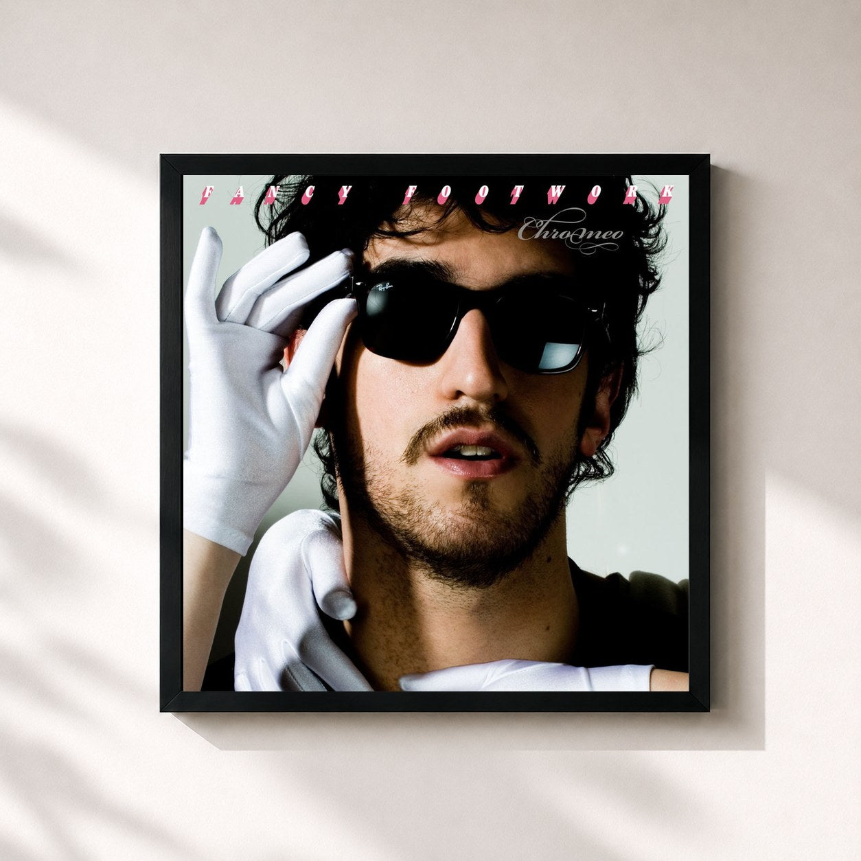 #noir Tableau carré de l'album Fancy Footwork Remixes de Chromeo, cadre noir 32x32 cm