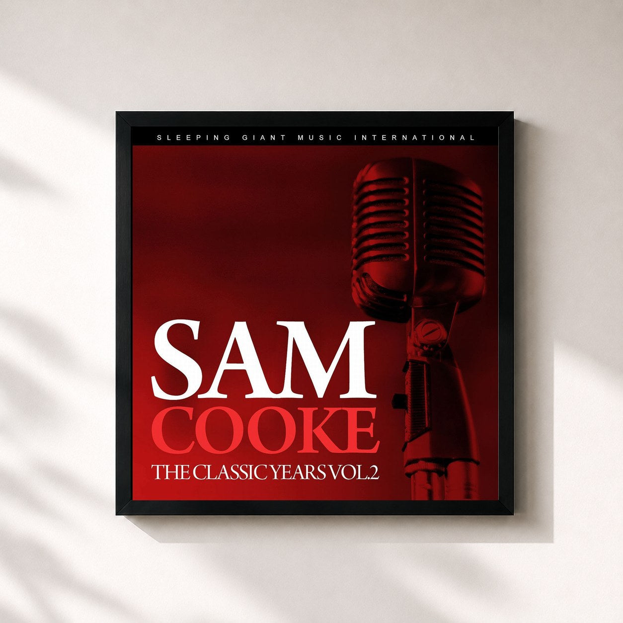 #noir Tableau carré de l'album The Classic Years, Vol. 2 de Sam Cooke, cadre noir 32x32 cm