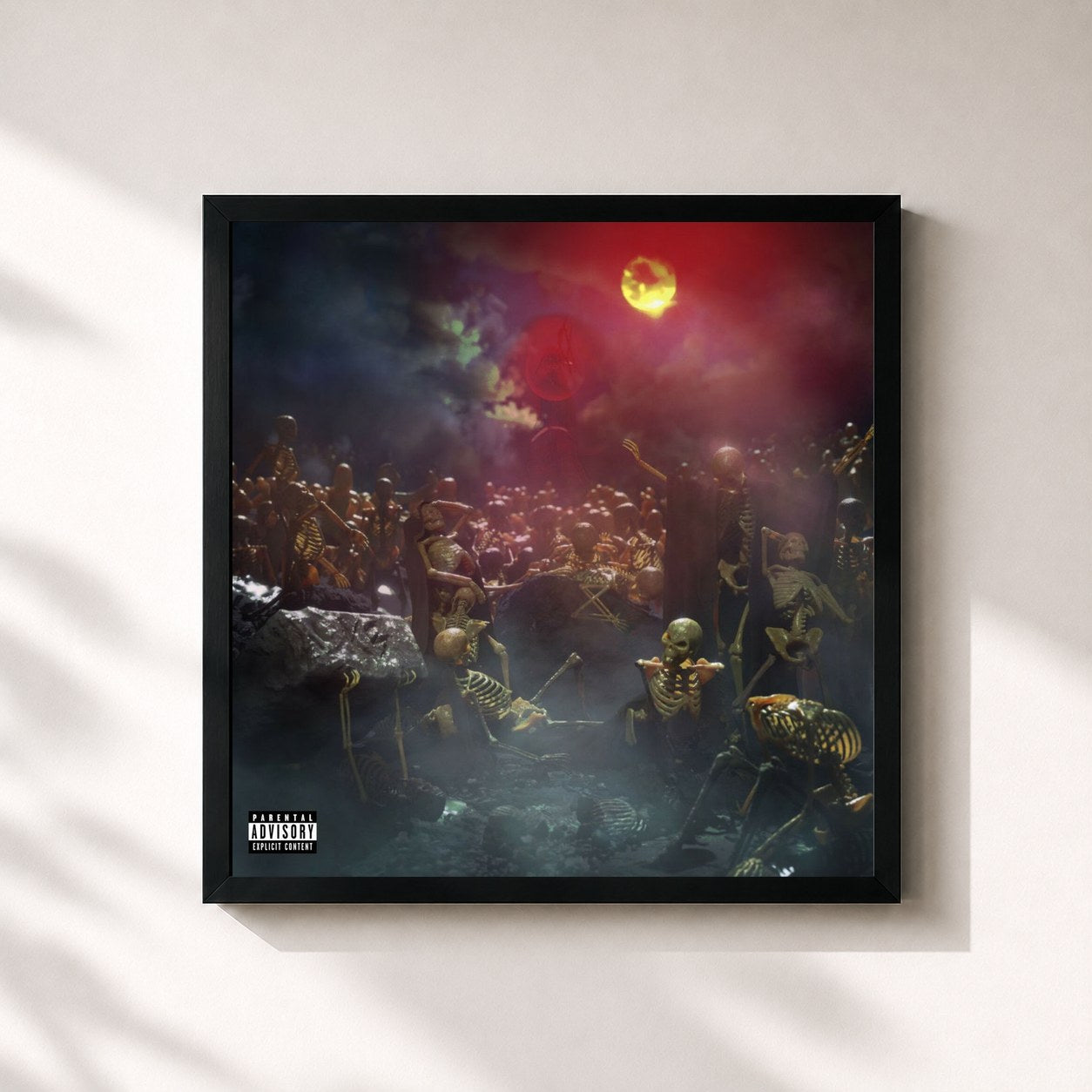#noir Tableau carré de l'album K3 de KILLY, cadre noir 32x32 cm