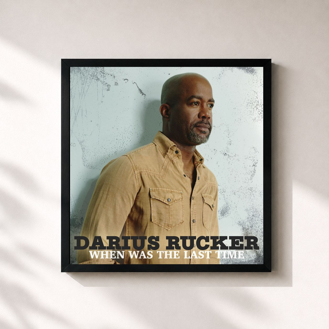 #noir Tableau carré de l'album When Was The Last Time de Darius Rucker, cadre noir 32x32 cm
