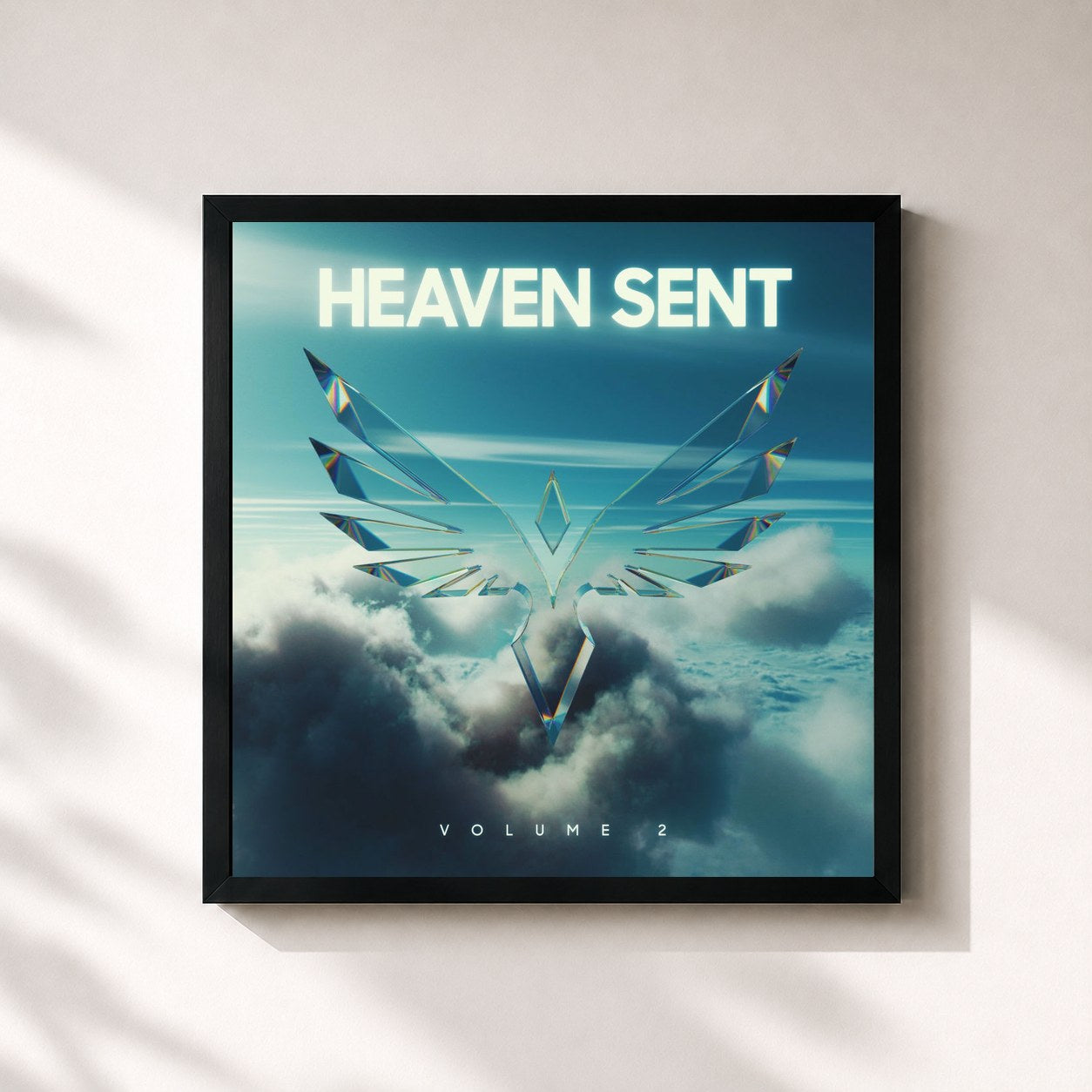 #noir Tableau carré de l'album Heaven Sent: Volume 2 de Slander, cadre noir 32x32 cm