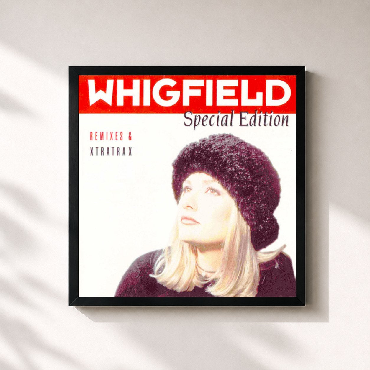 #noir Tableau carré de l'album Special Edition (Remixes & Xtratrax) de Whigfield, cadre noir 32x32 cm