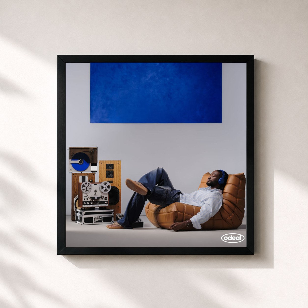 #noir Tableau carré de l'album For A Good Time... de Odeal, cadre noir 32x32 cm