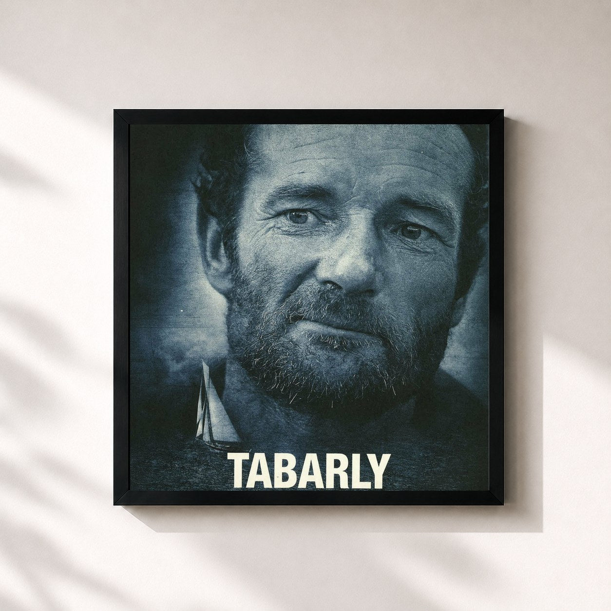 #noir Tableau carré de l'album Tabarly (Bande originale du film) de Yann Tiersen, cadre noir 32x32 cm