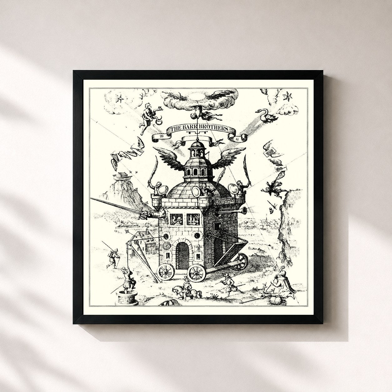 #noir Tableau carré de l'album The Barr Brothers de The Barr Brothers, cadre noir 32x32 cm