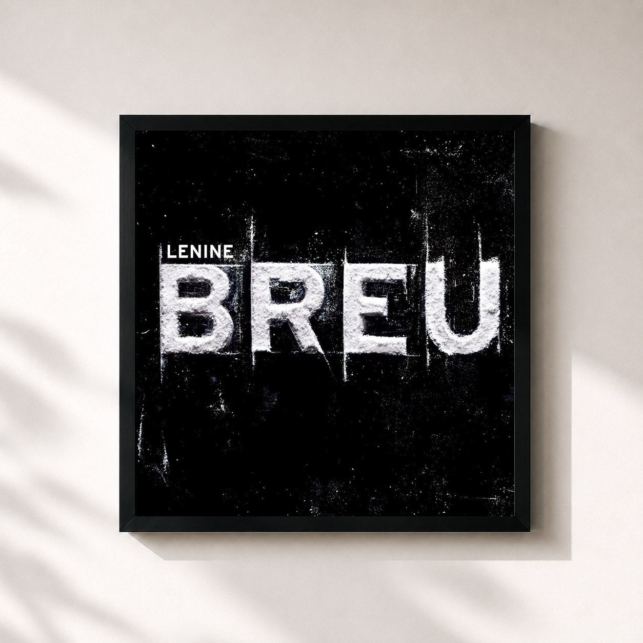 #noir Tableau carré de l'album Breu (Trilha Sonora Original do Espetáculo do Grupo Corpo) de Lenine, cadre noir 32x32 cm