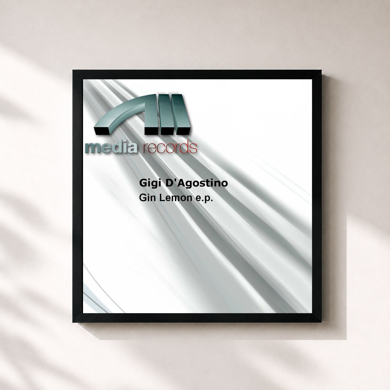 #noir Tableau carré de l'album Gigi D'Agostino - Gin Lemon e.p. (MP3 EP) de Gigi D'Agostino, cadre noir 32x32 cm