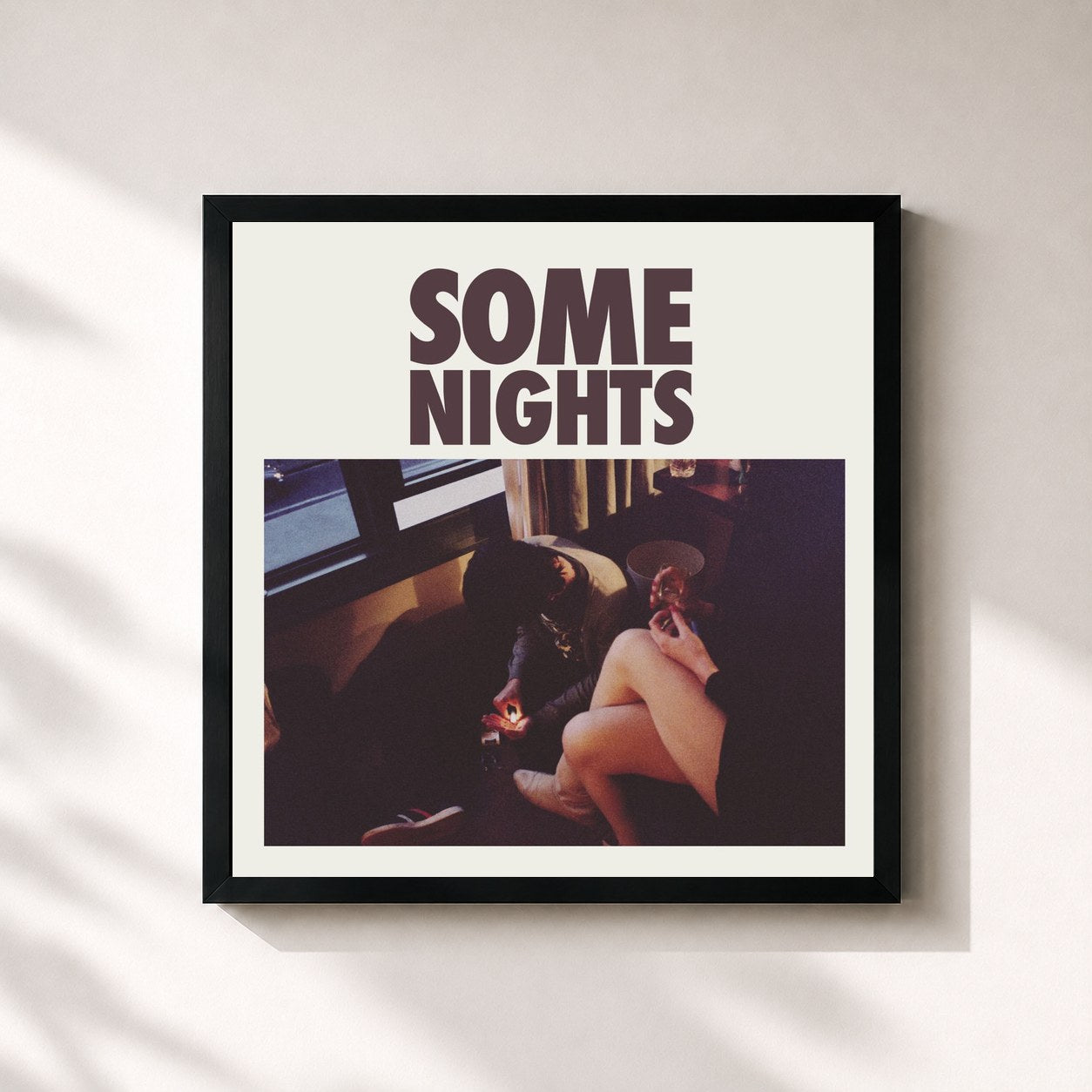 #noir Tableau carré de l'album Some Nights de fun., cadre noir 32x32 cm