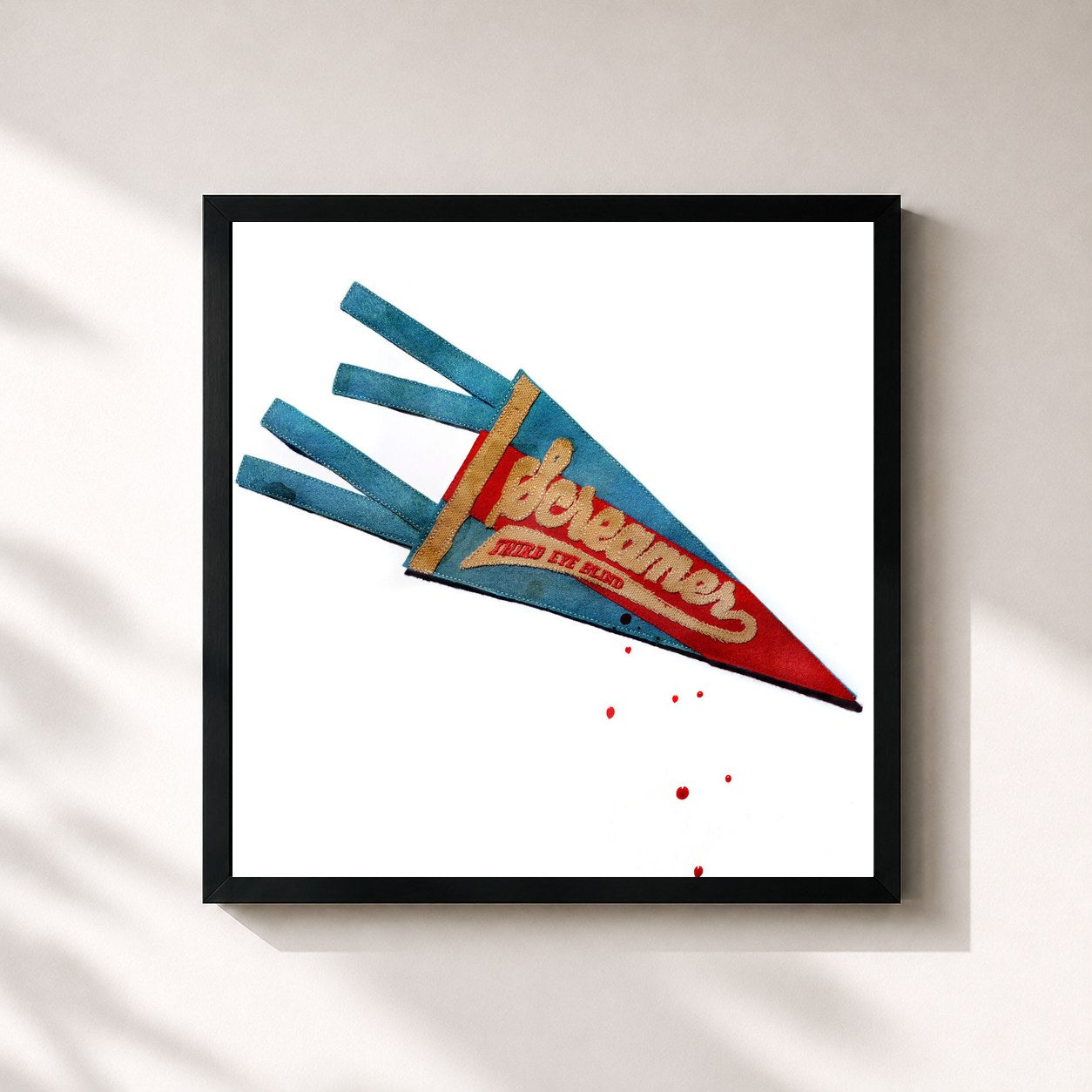 #noir Tableau carré de l'album Screamer de Third Eye Blind, cadre noir 32x32 cm