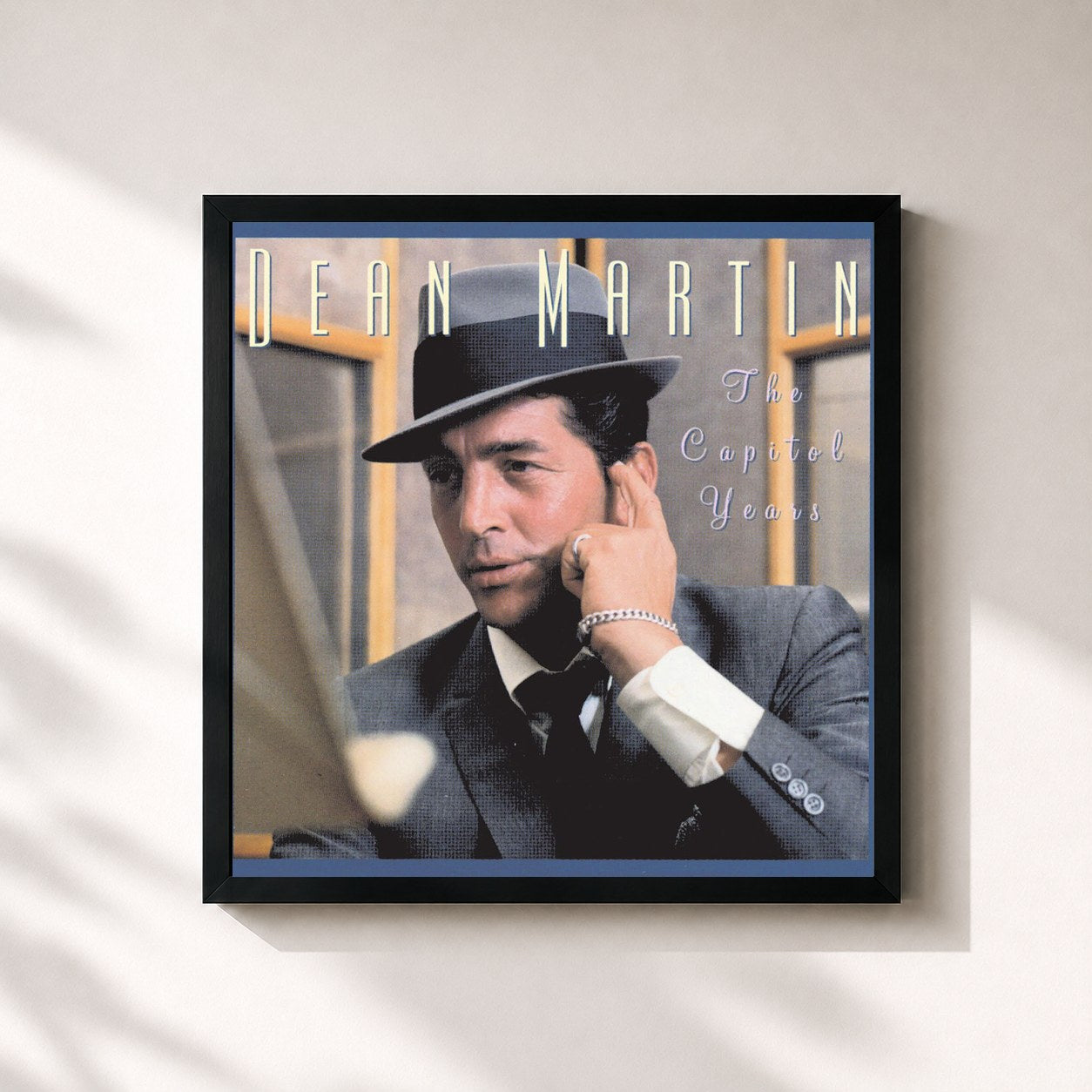 #noir Tableau carré de l'album The Capitol Years de Dean Martin, cadre noir 32x32 cm