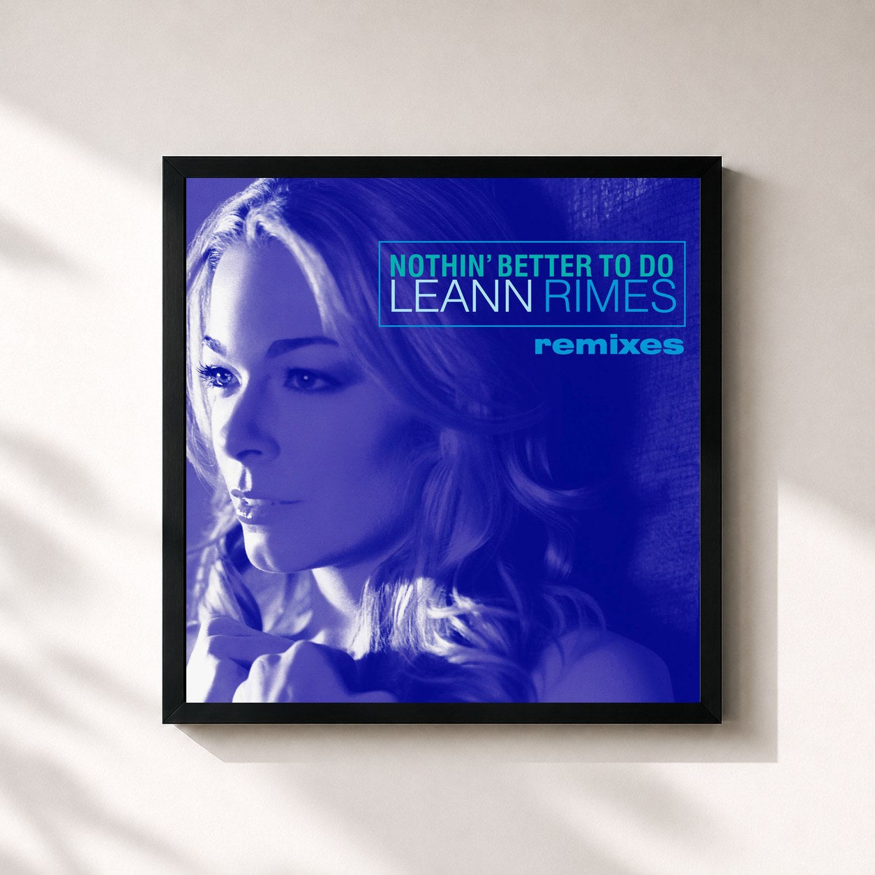 #noir Tableau carré de l'album Nothin' Better To Do (Remixes) de LeAnn Rimes, cadre noir 32x32 cm