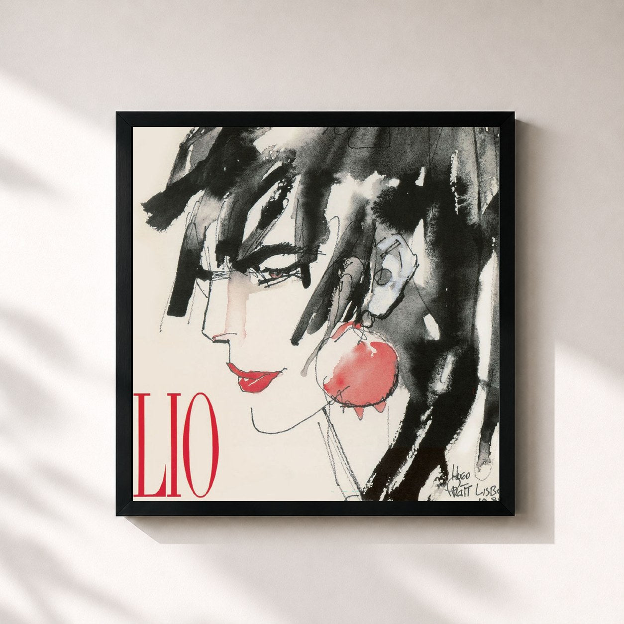 #noir Tableau carré de l'album Cancan de Lio, cadre noir 32x32 cm