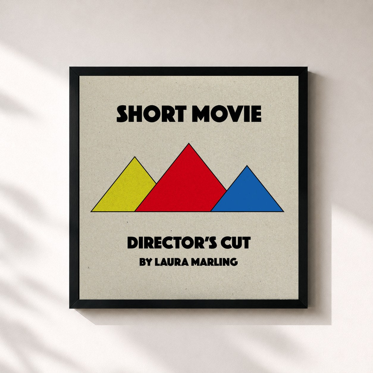 #noir Tableau carré de l'album Short Movie (Director's Cut) de Laura Marling, cadre noir 32x32 cm