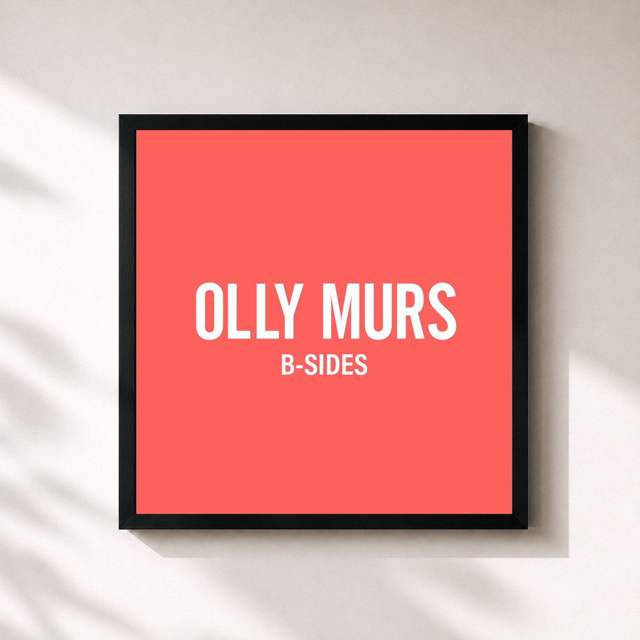 #noir Tableau carré de l'album B-Sides de Olly Murs, cadre noir 32x32 cm
