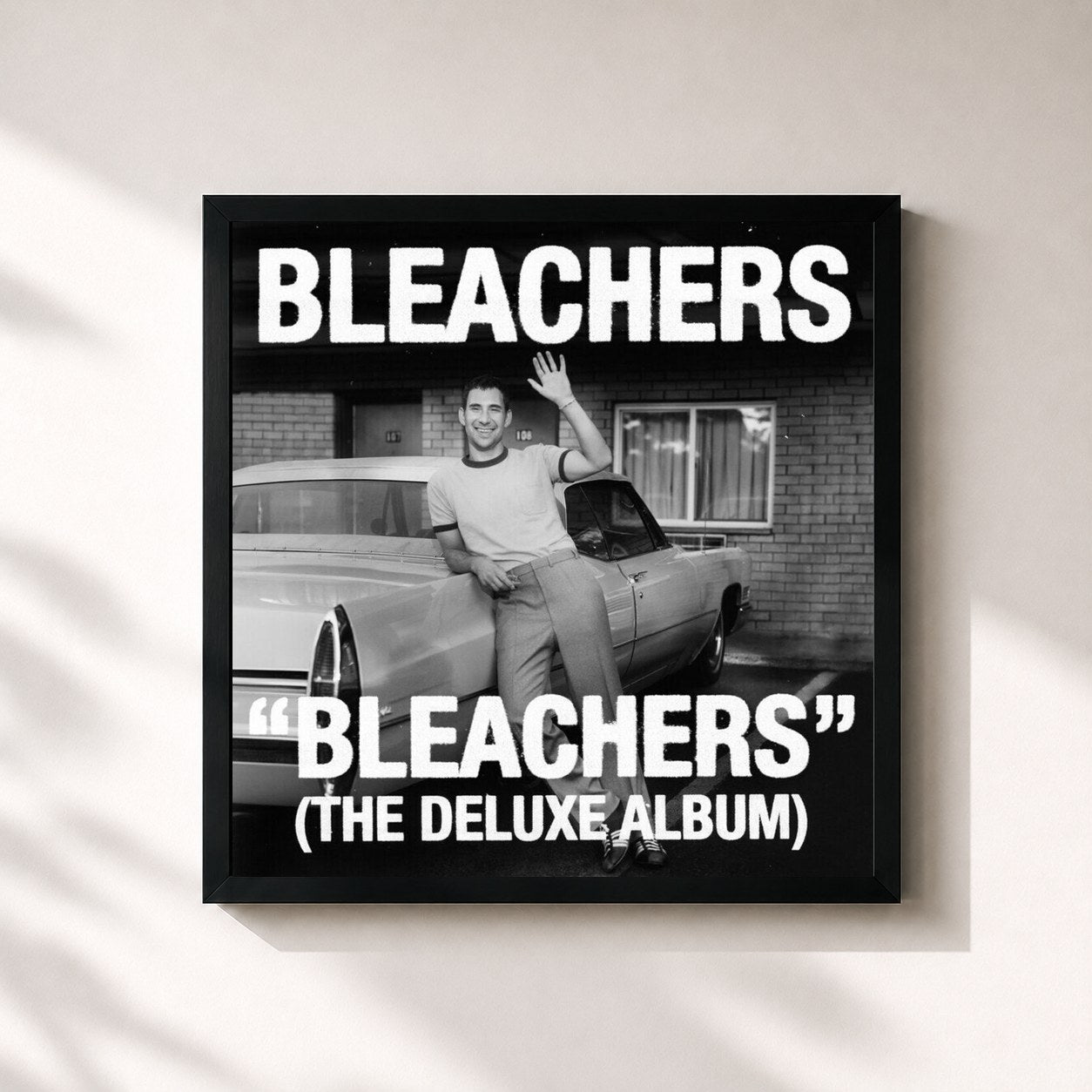 #noir Tableau carré de l'album Bleachers (Deluxe) de Bleachers, cadre noir 32x32 cm