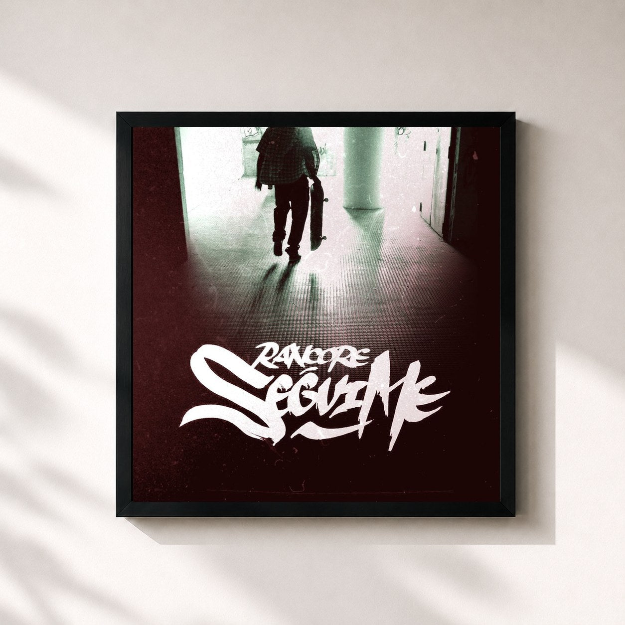 #noir Tableau carré de l'album Seguime / Remind 2006 de Rancore, cadre noir 32x32 cm