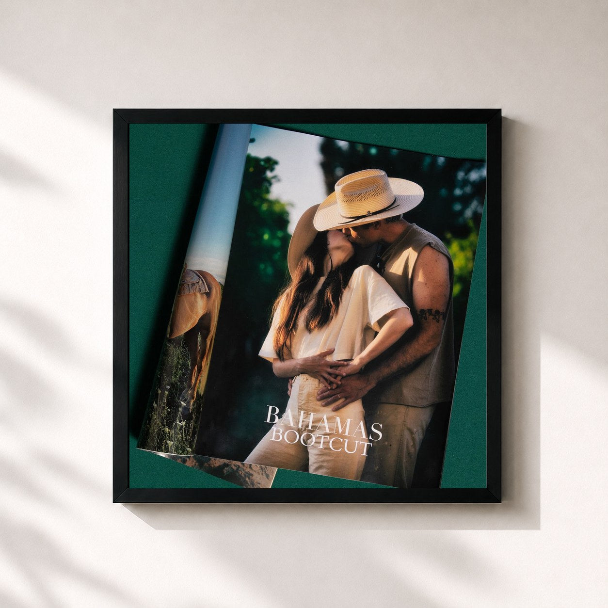 #noir Tableau carré de l'album BOOTCUT de Bahamas, cadre noir 32x32 cm