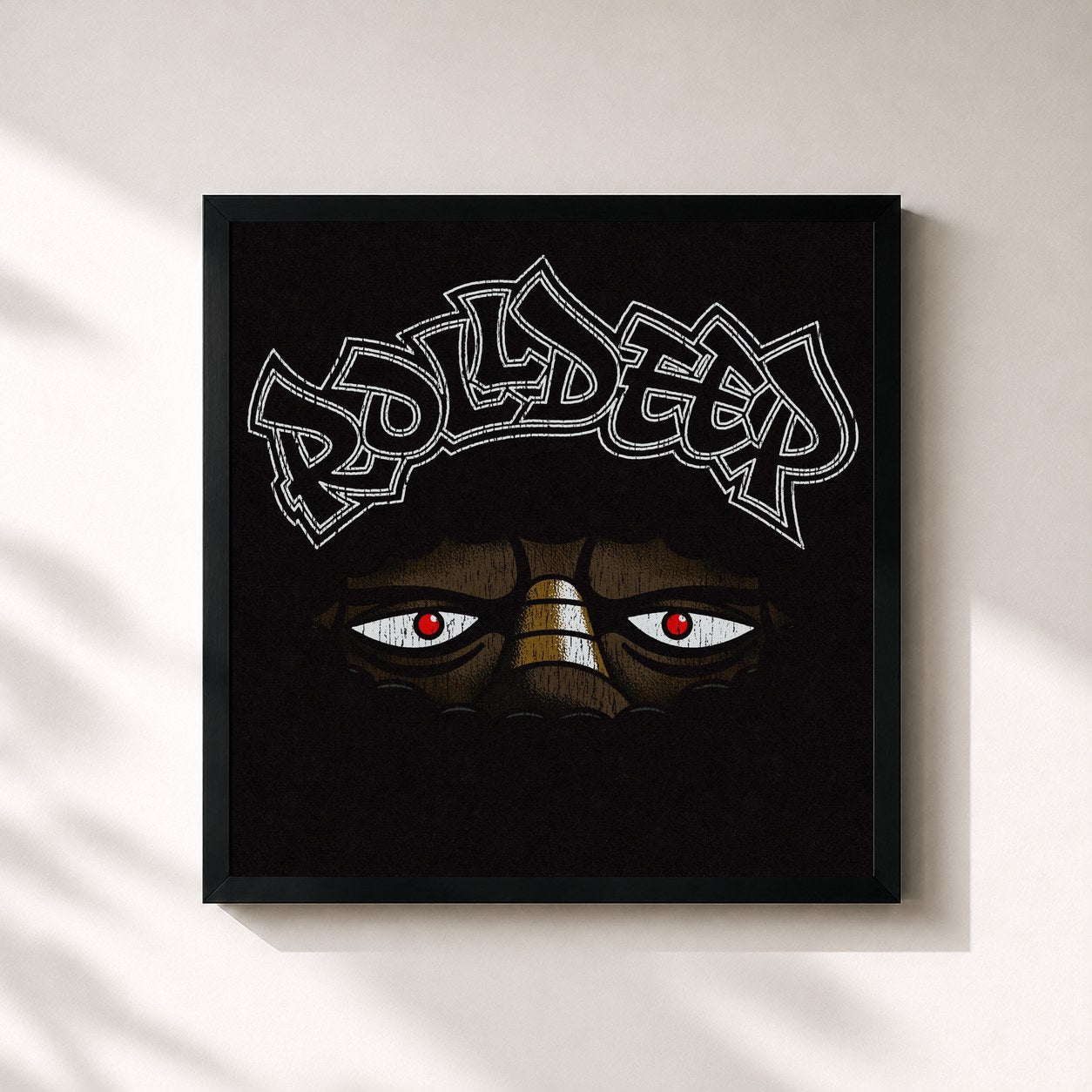 #noir Tableau carré de l'album Best In The Game Mixtape de Roll Deep, cadre noir 32x32 cm