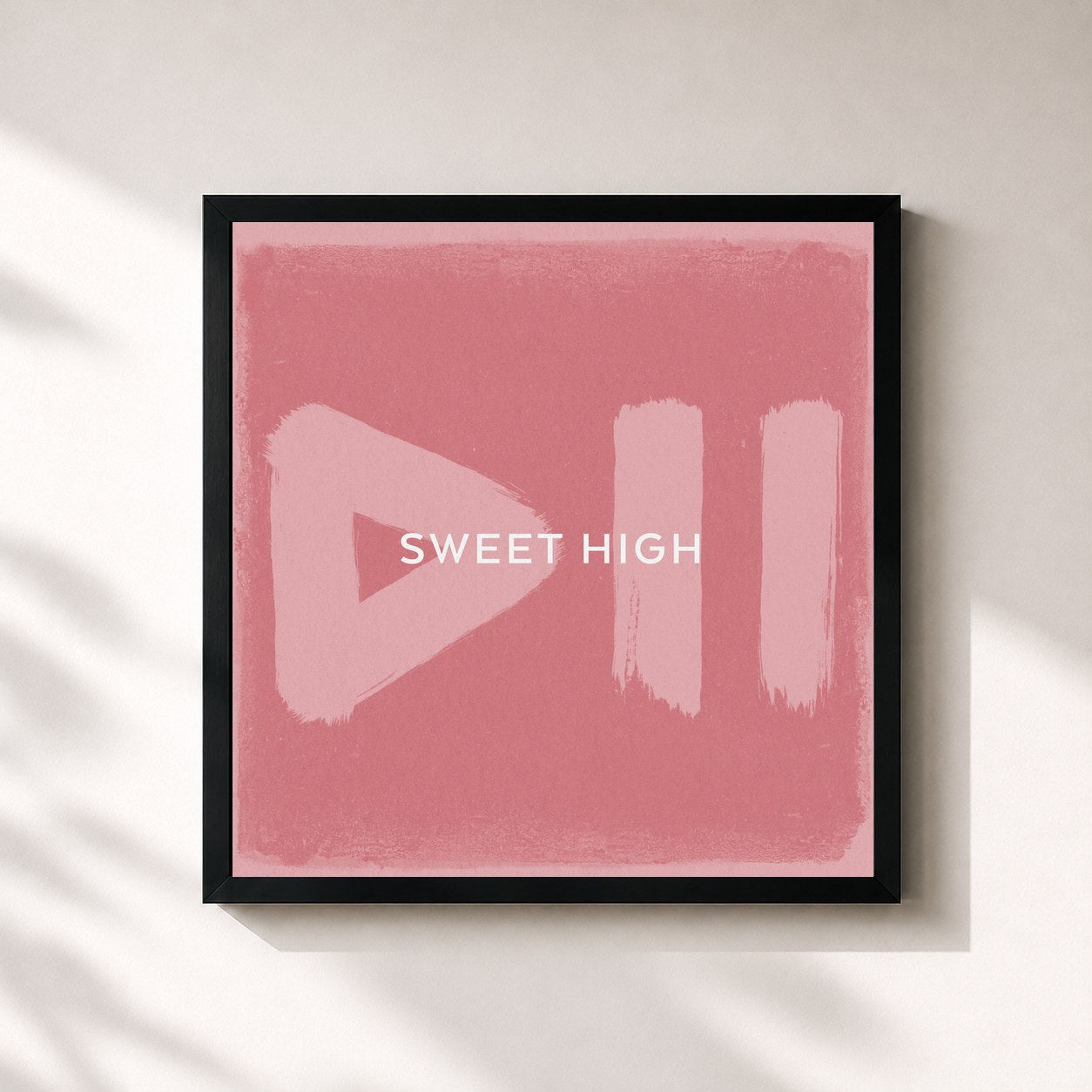 #noir Tableau carré de l'album Sweet High de Krezip, cadre noir 32x32 cm