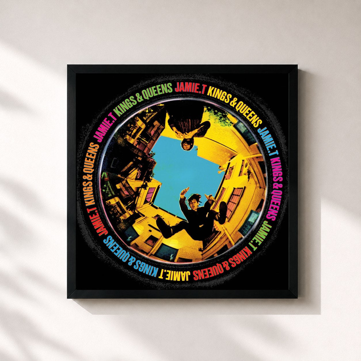 #noir Tableau carré de l'album Kings & Queens de Jamie T, cadre noir 32x32 cm