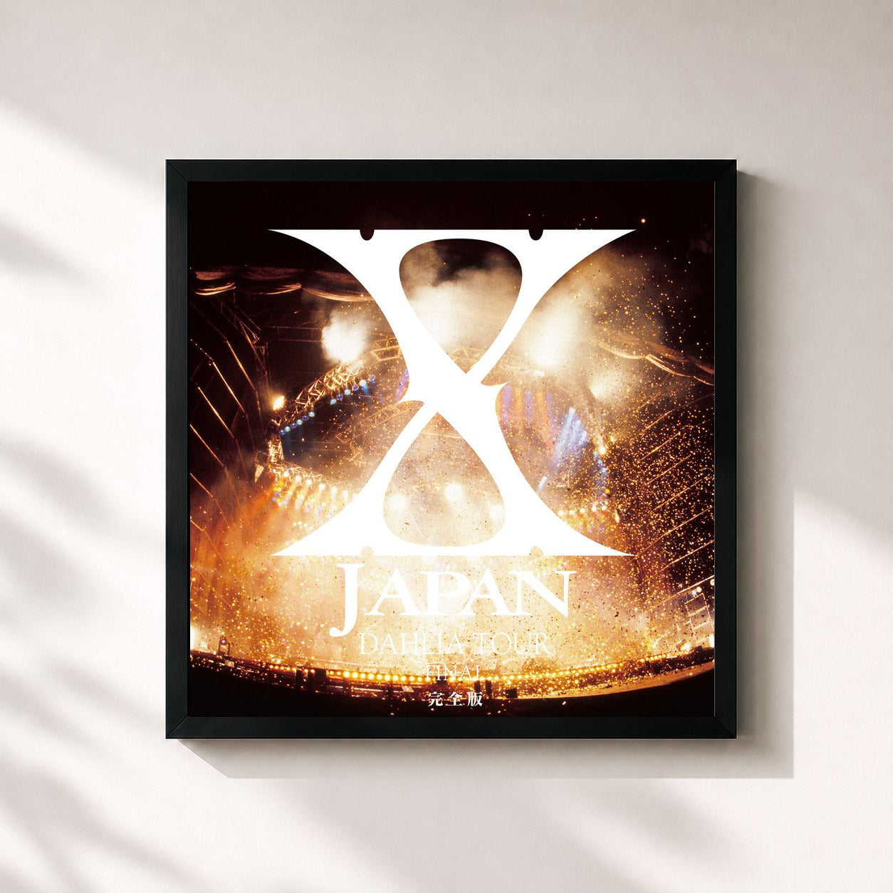 #noir Tableau carré de l'album DAHLIA TOUR FINAL de X JAPAN, cadre noir 32x32 cm