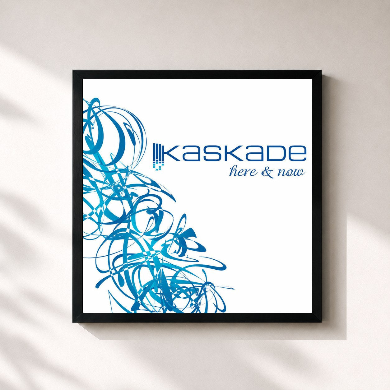 #noir Tableau carré de l'album Here & Now de Kaskade, cadre noir 32x32 cm