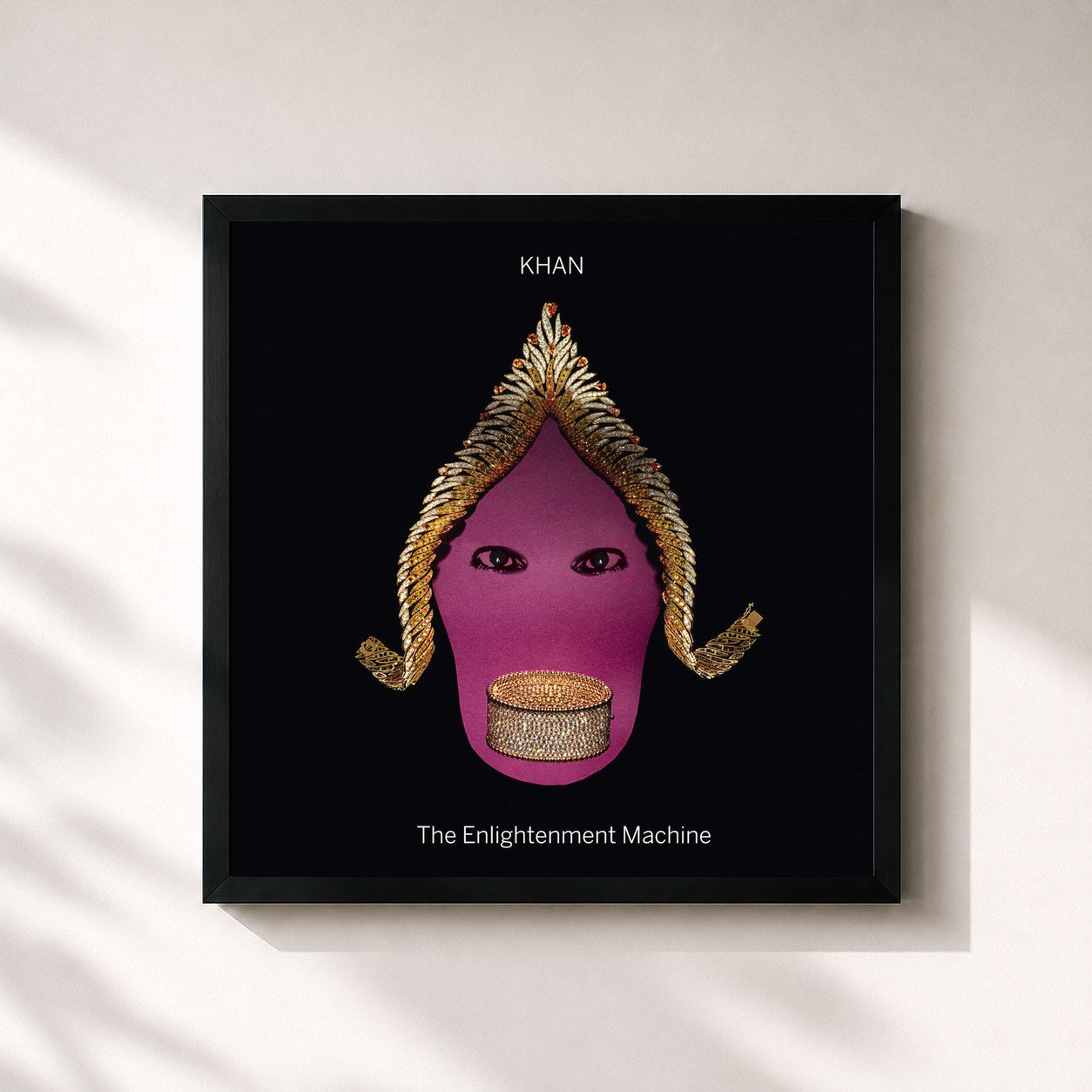 #noir Tableau carré de l'album The Enlightenment Machine de Khan, cadre noir 32x32 cm