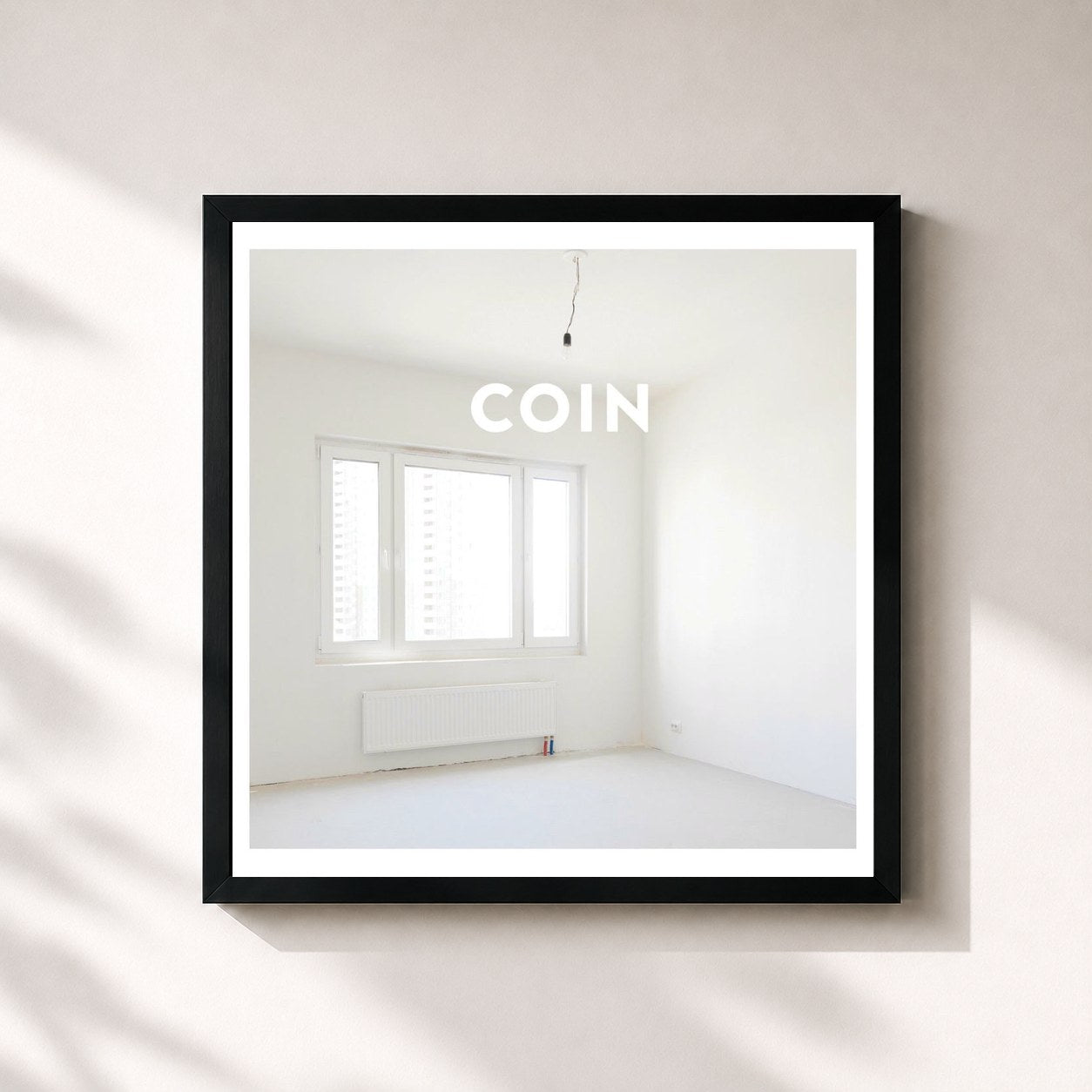 #noir Tableau carré de l'album COIN de Coin, cadre noir 32x32 cm