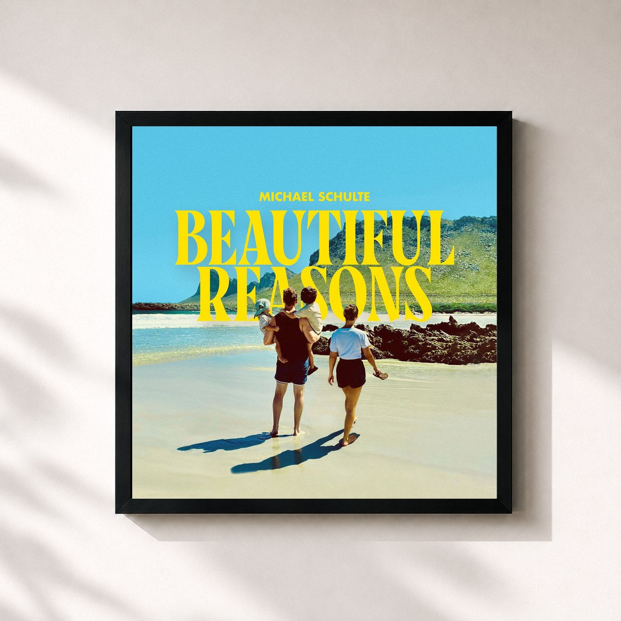 #noir Tableau carré de l'album Beautiful Reasons de Michael Schulte, cadre noir 32x32 cm