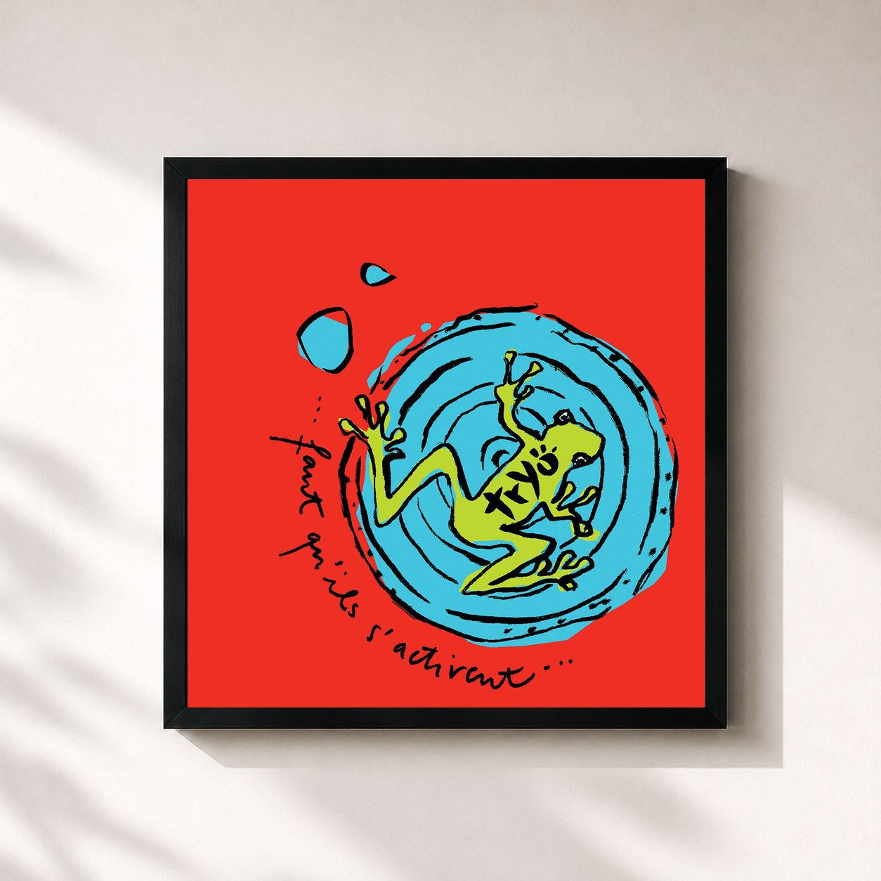 #noir Tableau carré de l'album Faut qu'ils s'activent de Tryo, cadre noir 32x32 cm