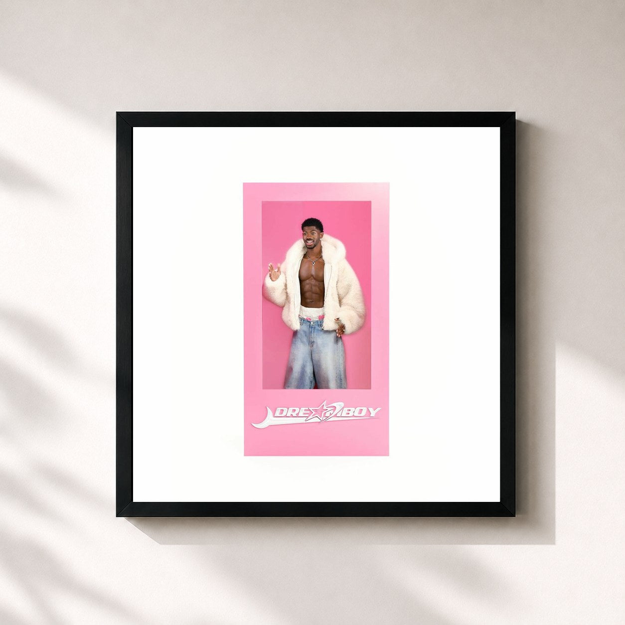 #noir Tableau carré de l'album Days Before Dreamboy de Lil Nas X, cadre noir 32x32 cm