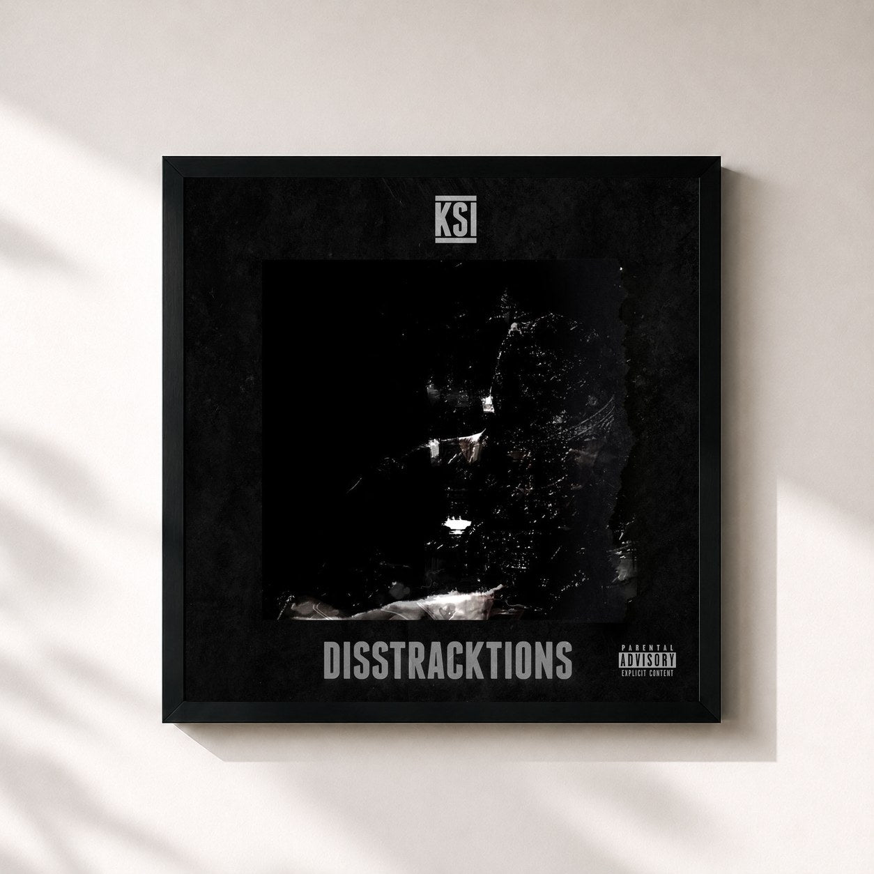 #noir Tableau carré de l'album Disstracktions - EP de KSI, cadre noir 32x32 cm