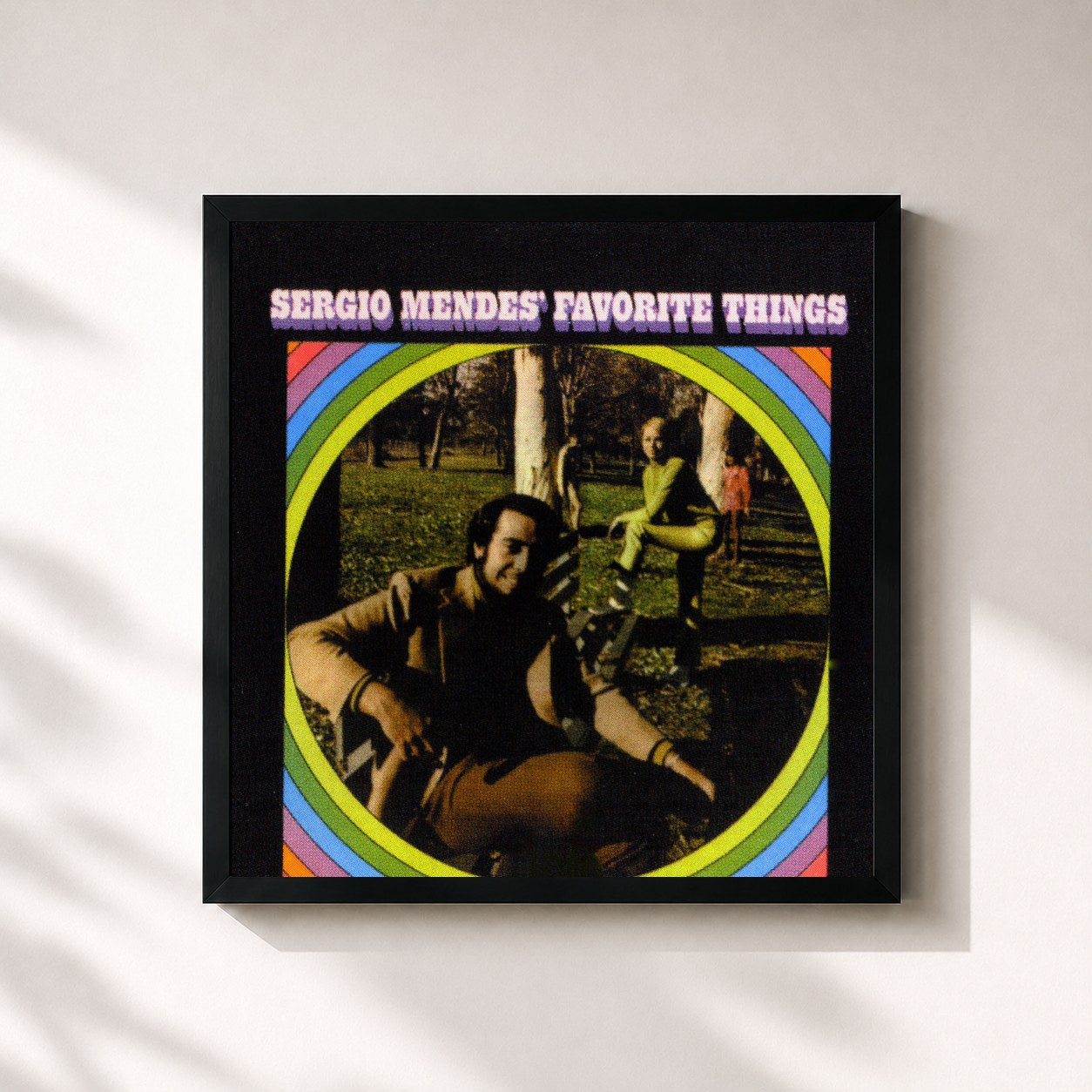 #noir Tableau carré de l'album Sérgio Mendes' Favorite Things de Sergio Mendes, cadre noir 32x32 cm