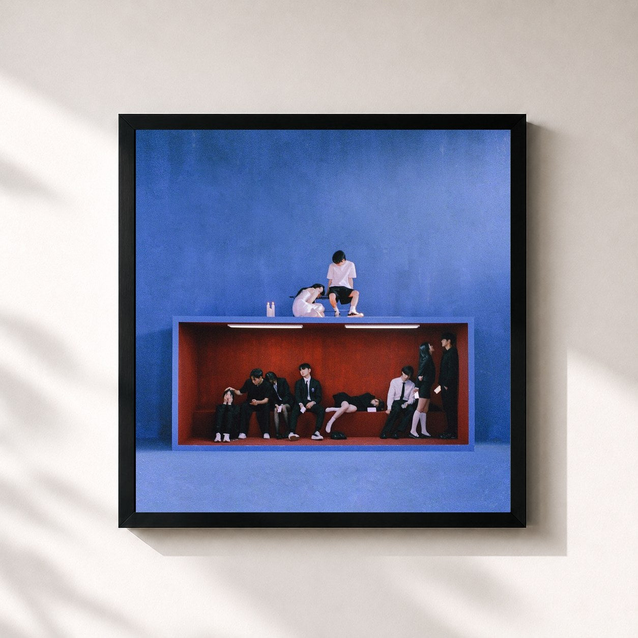 #noir Tableau carré de l'album NANGMAN de BIG Naughty, cadre noir 32x32 cm