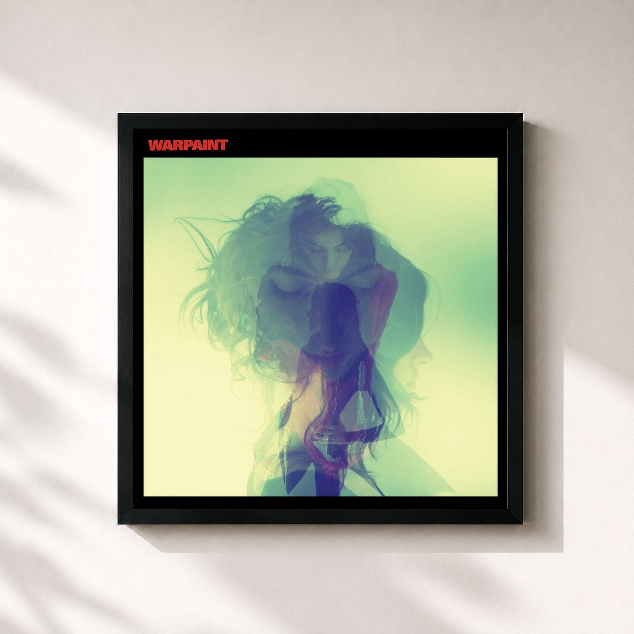 #noir Tableau carré de l'album Warpaint de Warpaint, cadre noir 32x32 cm