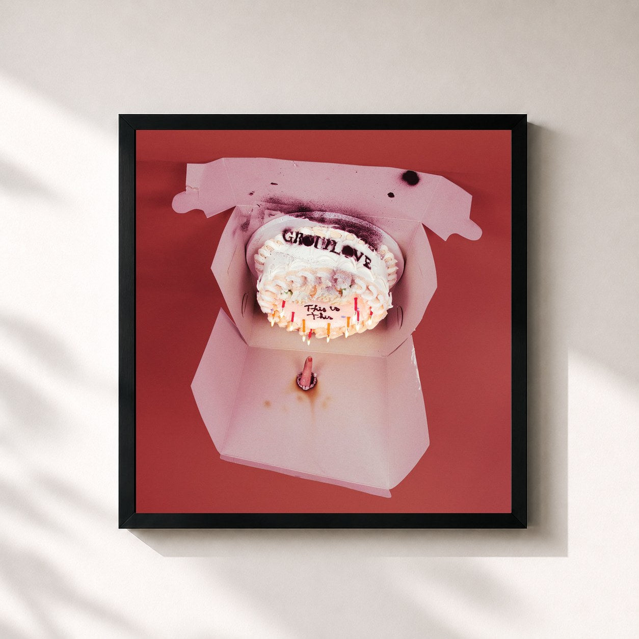 #noir Tableau carré de l'album This Is This de Grouplove, cadre noir 32x32 cm