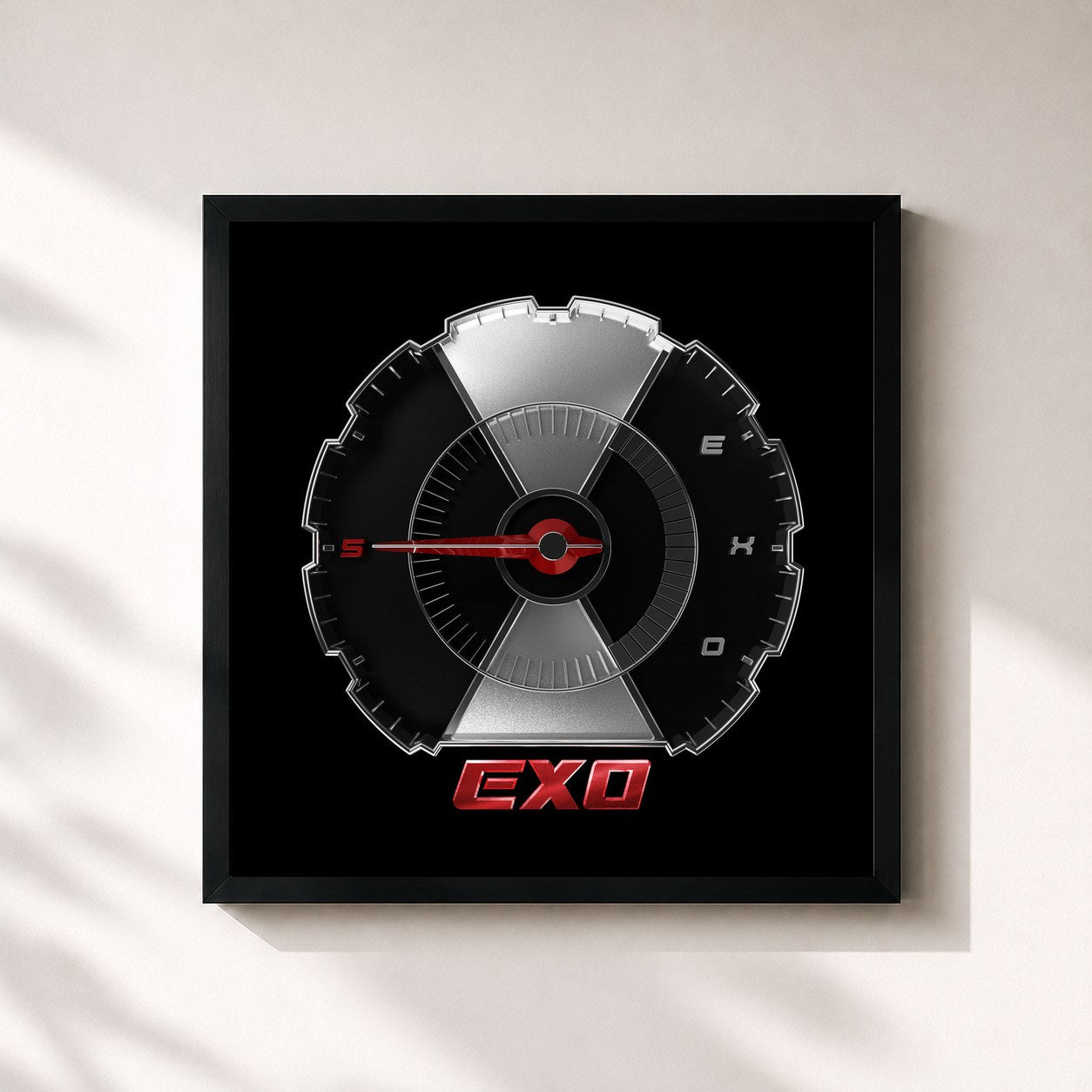 #noir Tableau carré de l'album DON'T MESS UP MY TEMPO - The 5th Album de EXO, cadre noir 32x32 cm