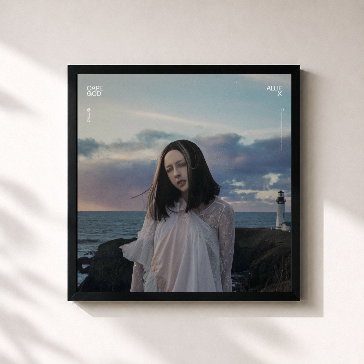 #noir Tableau carré de l'album Cape God (Deluxe) de Allie X, cadre noir 32x32 cm