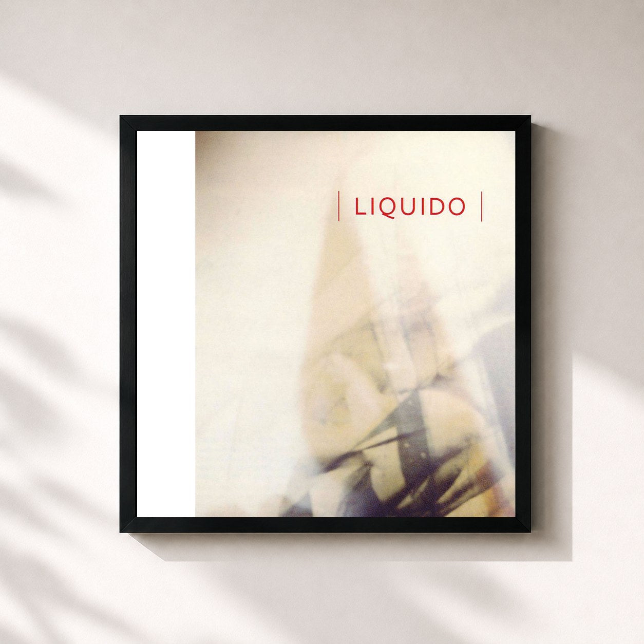 #noir Tableau carré de l'album Liquido de Liquido, cadre noir 32x32 cm
