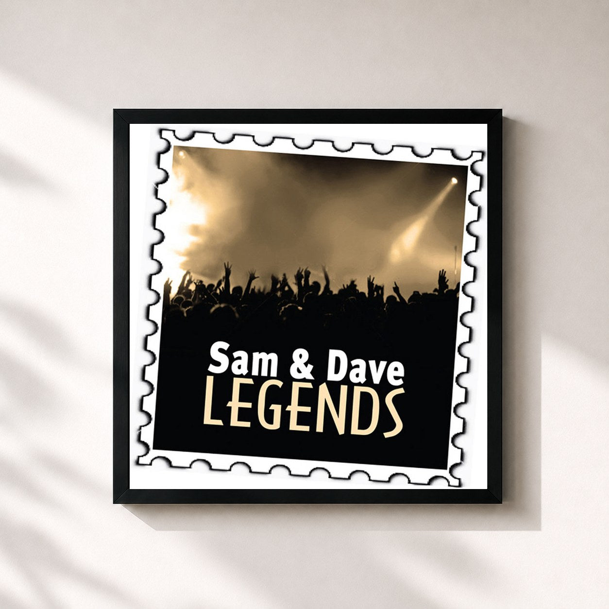 #noir Tableau carré de l'album Sam & Dave: Legends de Sam & Dave, cadre noir 32x32 cm