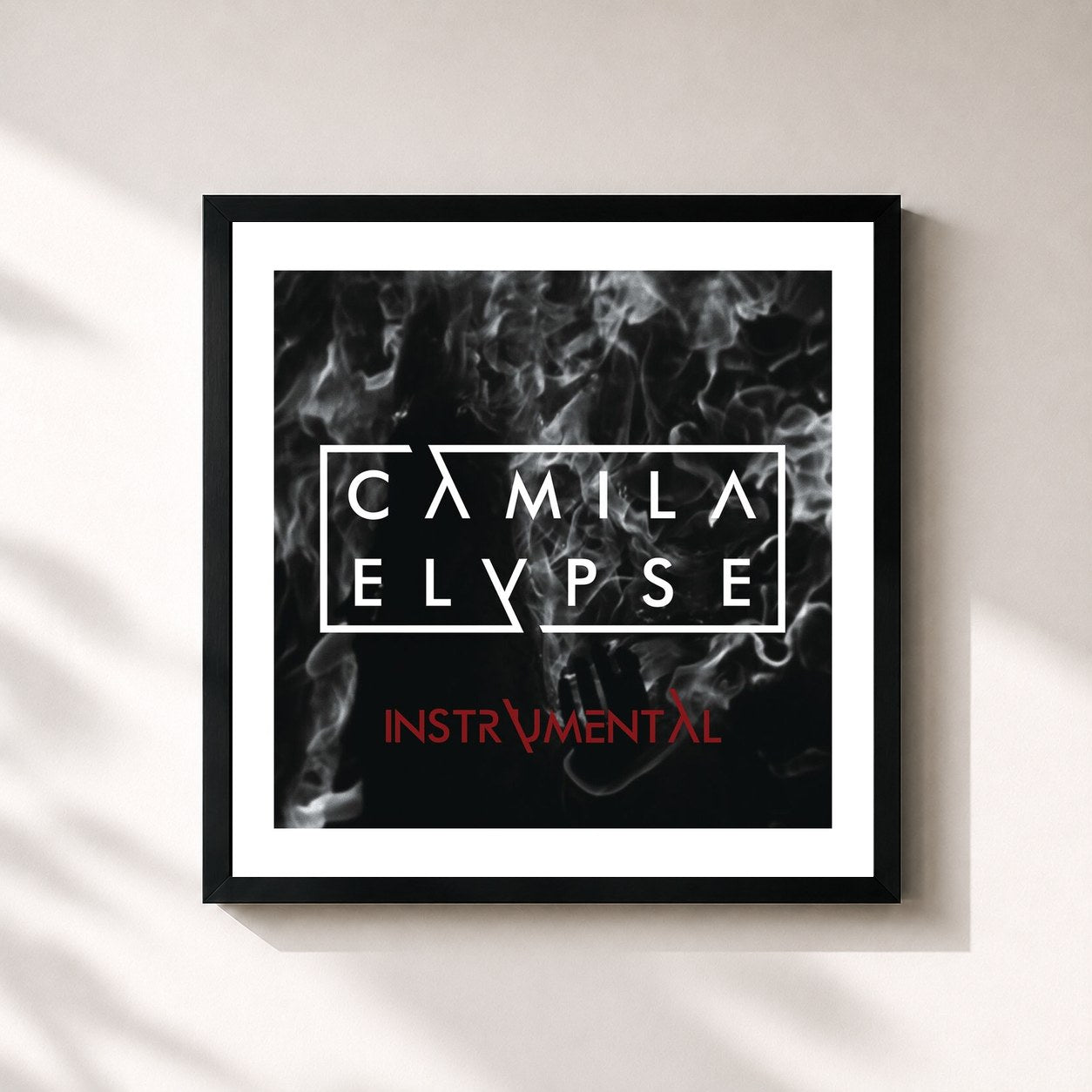 #noir Tableau carré de l'album Elypse (Instrumental) de Camila, cadre noir 32x32 cm