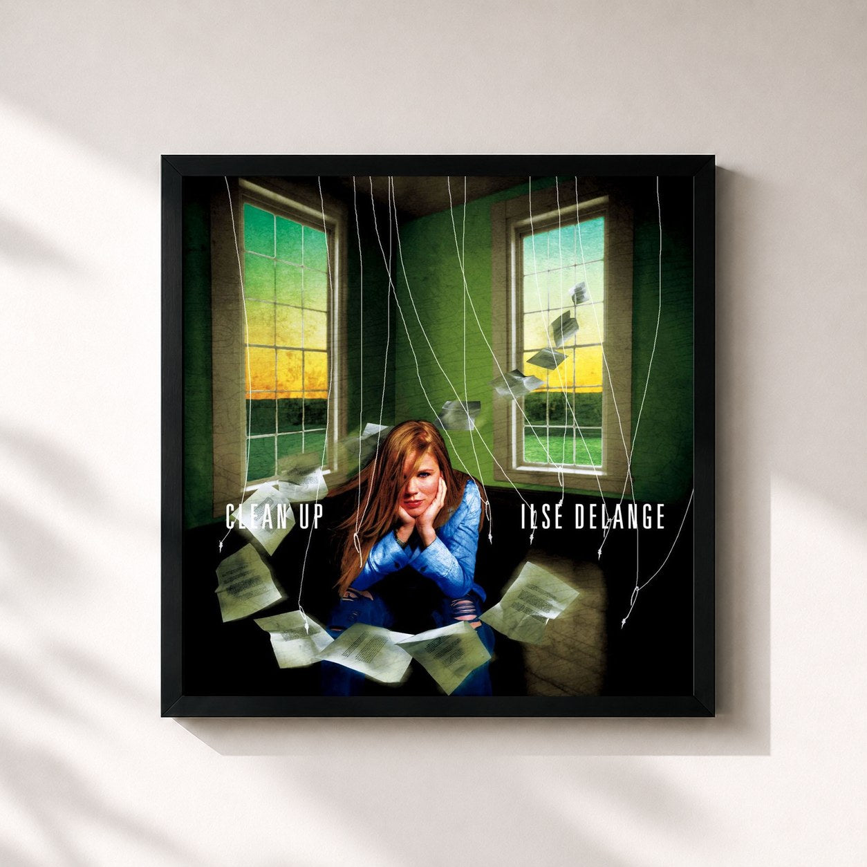 #noir Tableau carré de l'album Clean Up de Ilse DeLange, cadre noir 32x32 cm