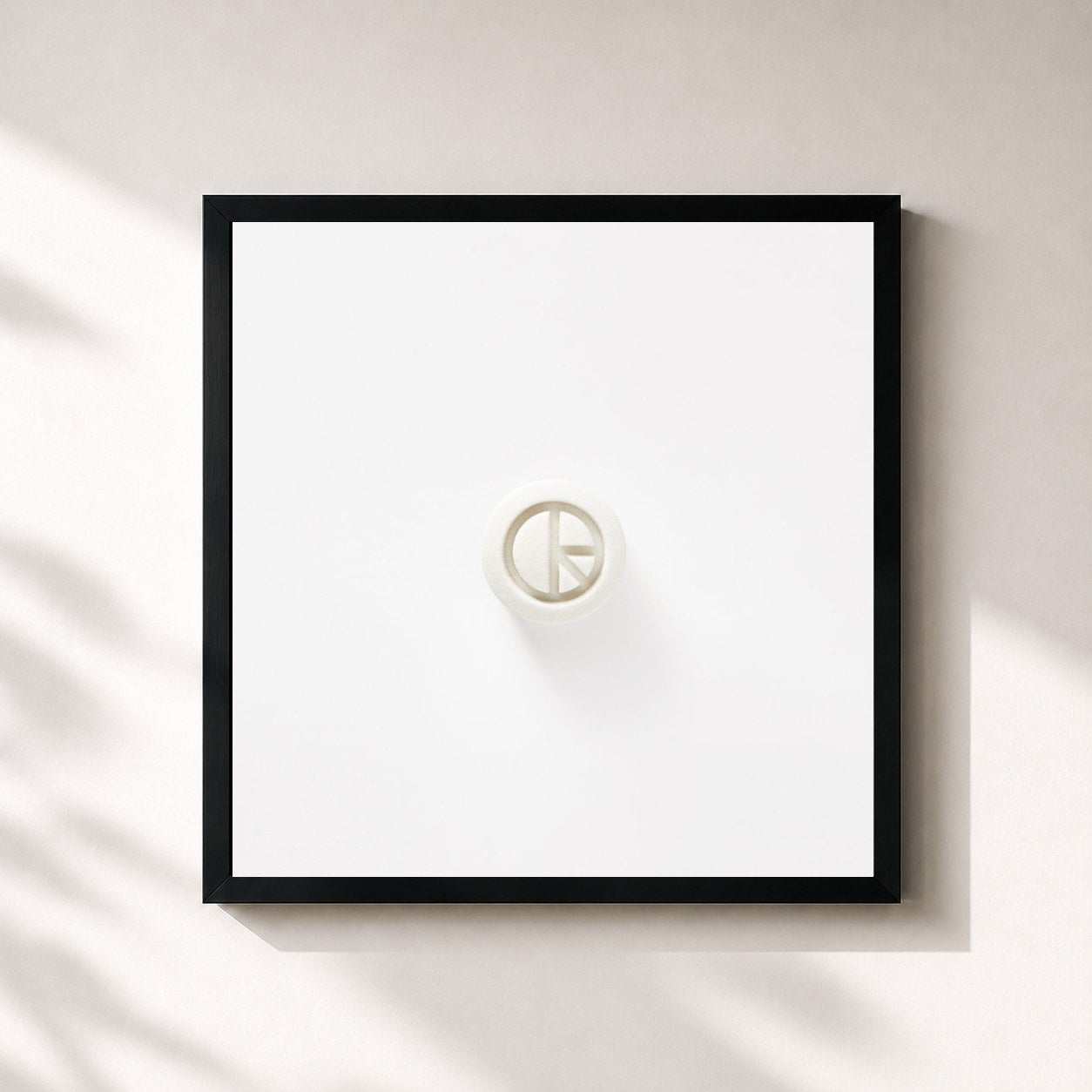 #noir Tableau carré de l'album Love Frequency de Klaxons, cadre noir 32x32 cm