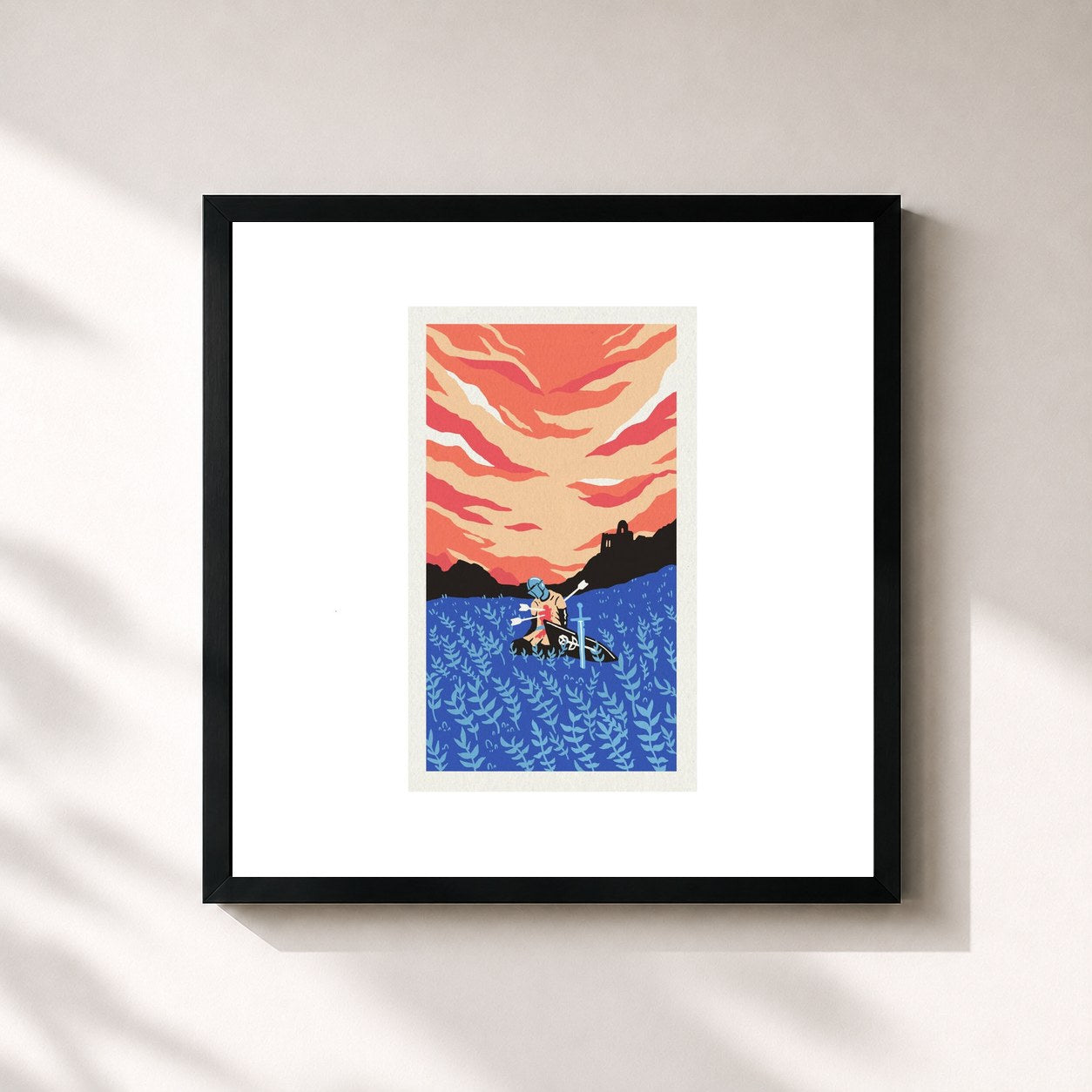 #noir Tableau carré de l'album days after de Edo Saiya, cadre noir 32x32 cm