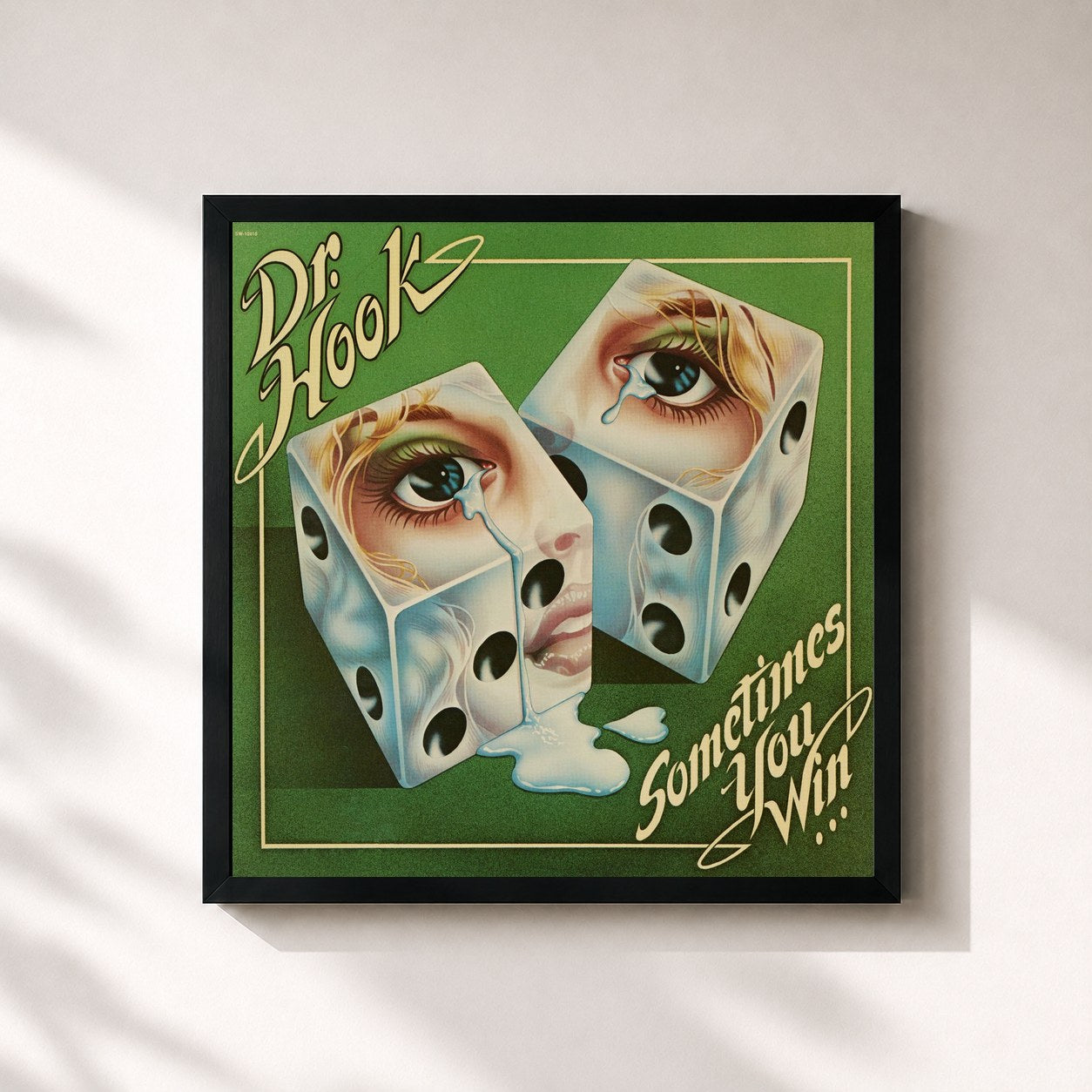 #noir Tableau carré de l'album Sometimes You Win de Dr. Hook, cadre noir 32x32 cm