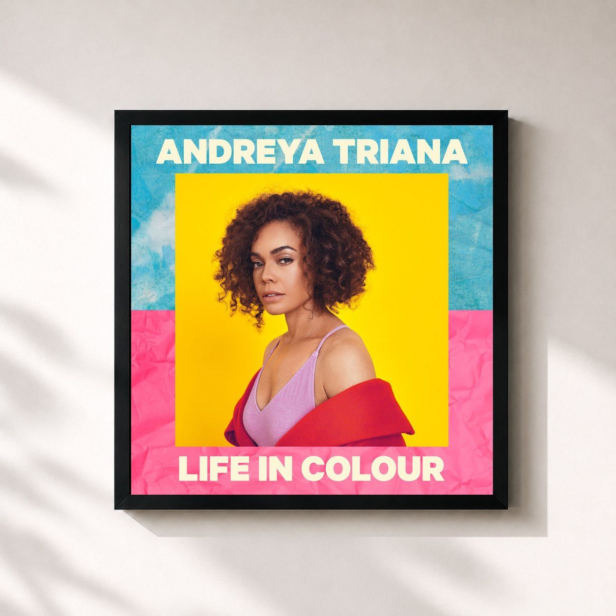 #noir Tableau carré de l'album Life In Colour de Andreya Triana, cadre noir 32x32 cm