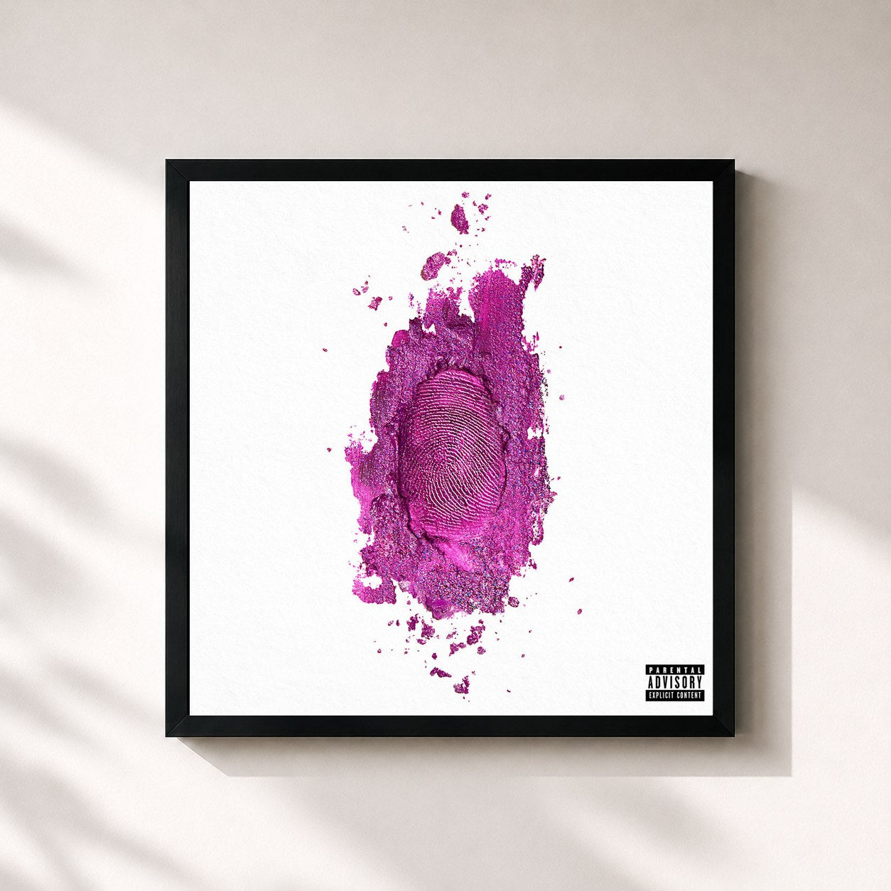#noir Tableau carré de l'album The Pinkprint (Deluxe Edition) de Nicki Minaj, cadre noir 32x32 cm