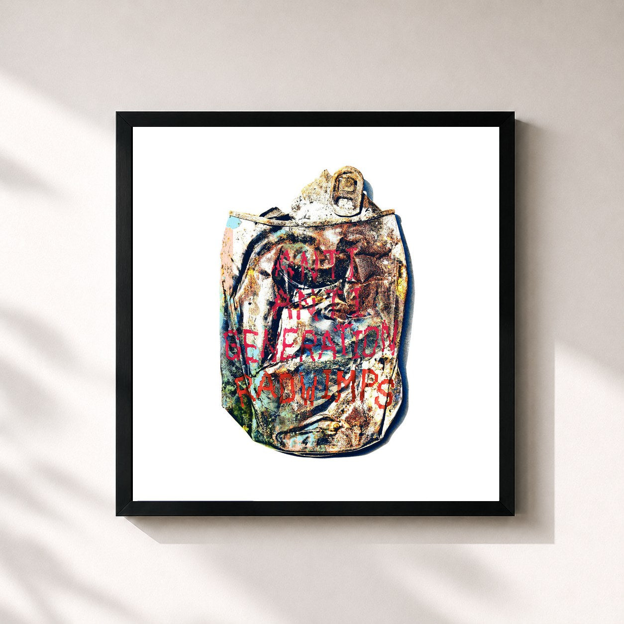 #noir Tableau carré de l'album ANTI ANTI GENERATION de RADWIMPS, cadre noir 32x32 cm